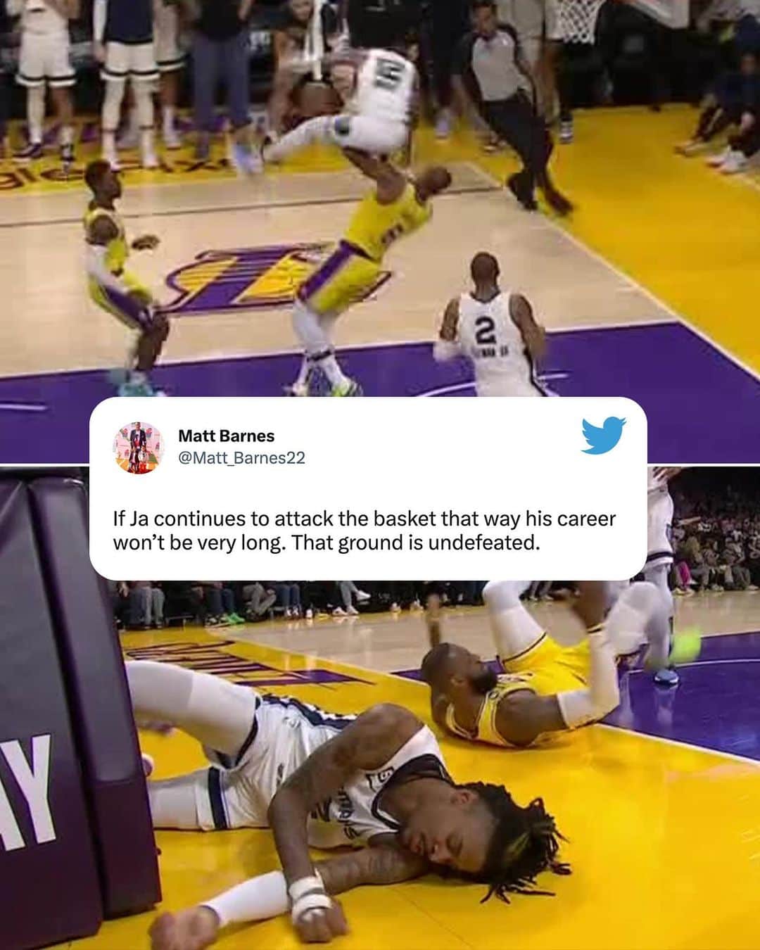 espnのインスタグラム：「Ja tried jumping over LeBron 😳」
