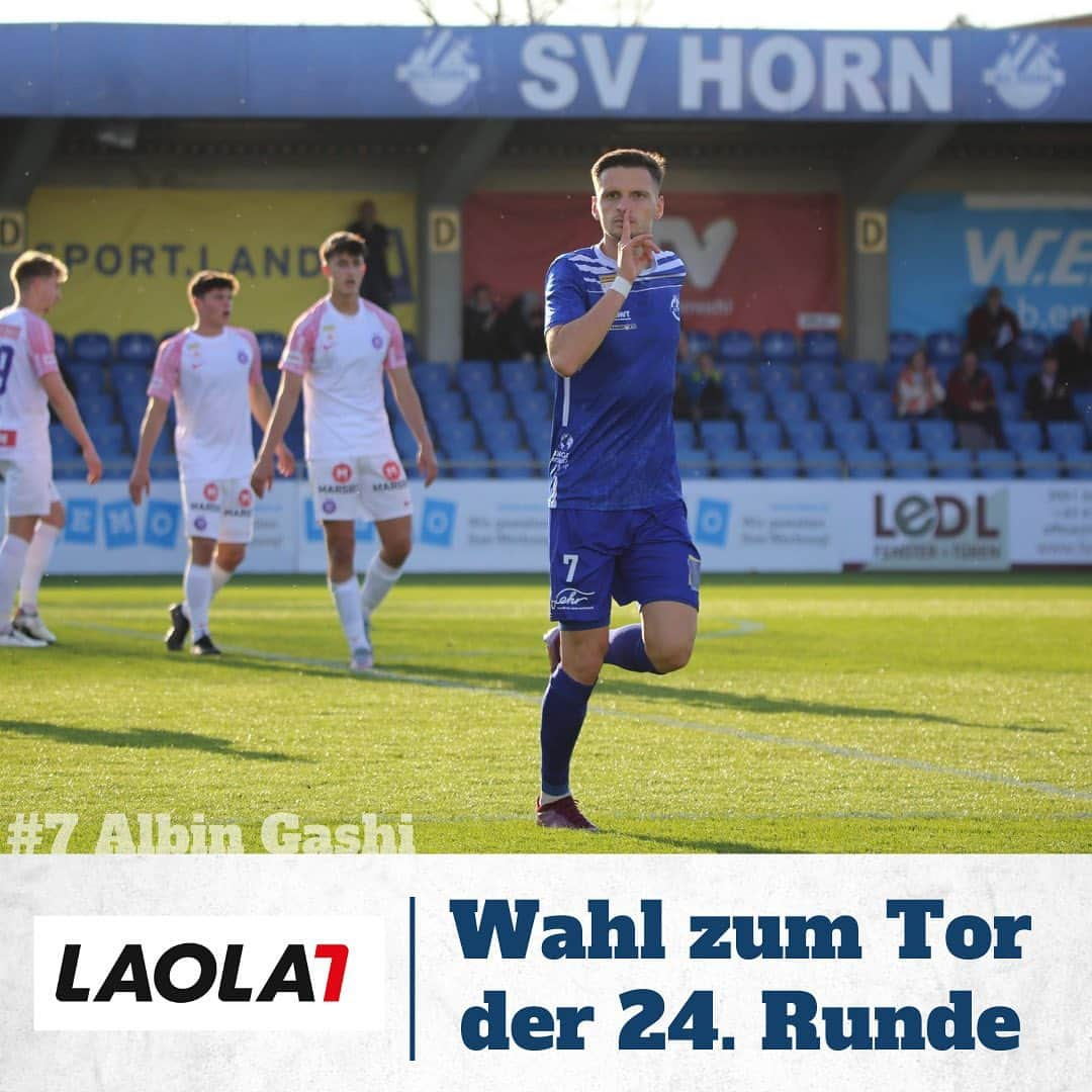 SVホルンのインスタグラム：「Nr. 2️⃣ auf @laola1at für unsere Nummer 7 @albin_ga wählen ✅  #voting #nummer7 #supertor #rechteecke #traumtor #weiterso #admiralligazwa #stolz #abstimmen #laola #leidenschaftfussball #svhornfamilie #svhorn #bepartofit」