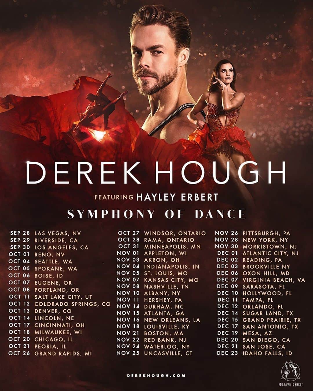デレク・ハフのインスタグラム：「Couldn’t contain myself! It’s finally here. All the cities and dates for the brand new Tour!  Pre- Sale and VIP tickets go on sale TOMORROW April 26th !  All Tickets On sale Friday April 28th   I’m offering my fans early access to tickets starting tomorrow at 10am local. Use code - DANCE to get your tickets  ahead of the general public!   Go to DEREKHOUGH.COM and Sign-Up to be the 1st to get tickets 🎫」