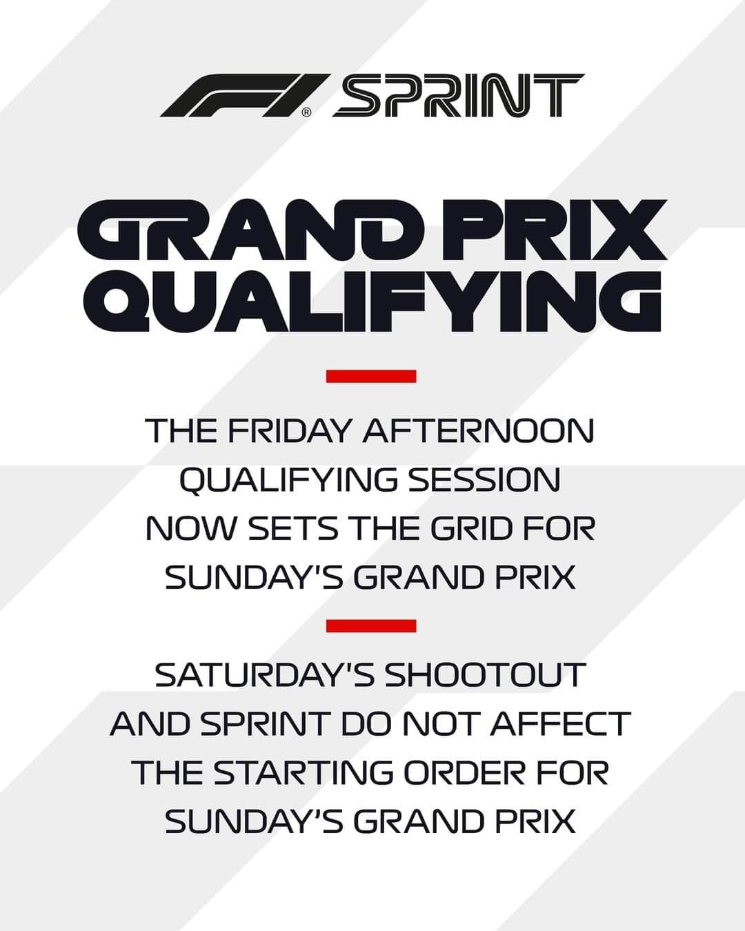 F1さんのインスタグラム写真 - (F1Instagram)「F1 Sprint is back with a new look for 2023! Featuring the brand new Sprint Saturday - a standalone day for Sprint Shootout and F1 Sprint ⚡  With the Grand Prix grid set by qualifying on Friday, Saturday's Sprint Shootout (a shorter version of qualifying) will form the starting order for F1 Sprint later on the day ✨  #F1 #Formula1 #F1Sprint #AzerbaijanGP」4月26日 0時30分 - f1