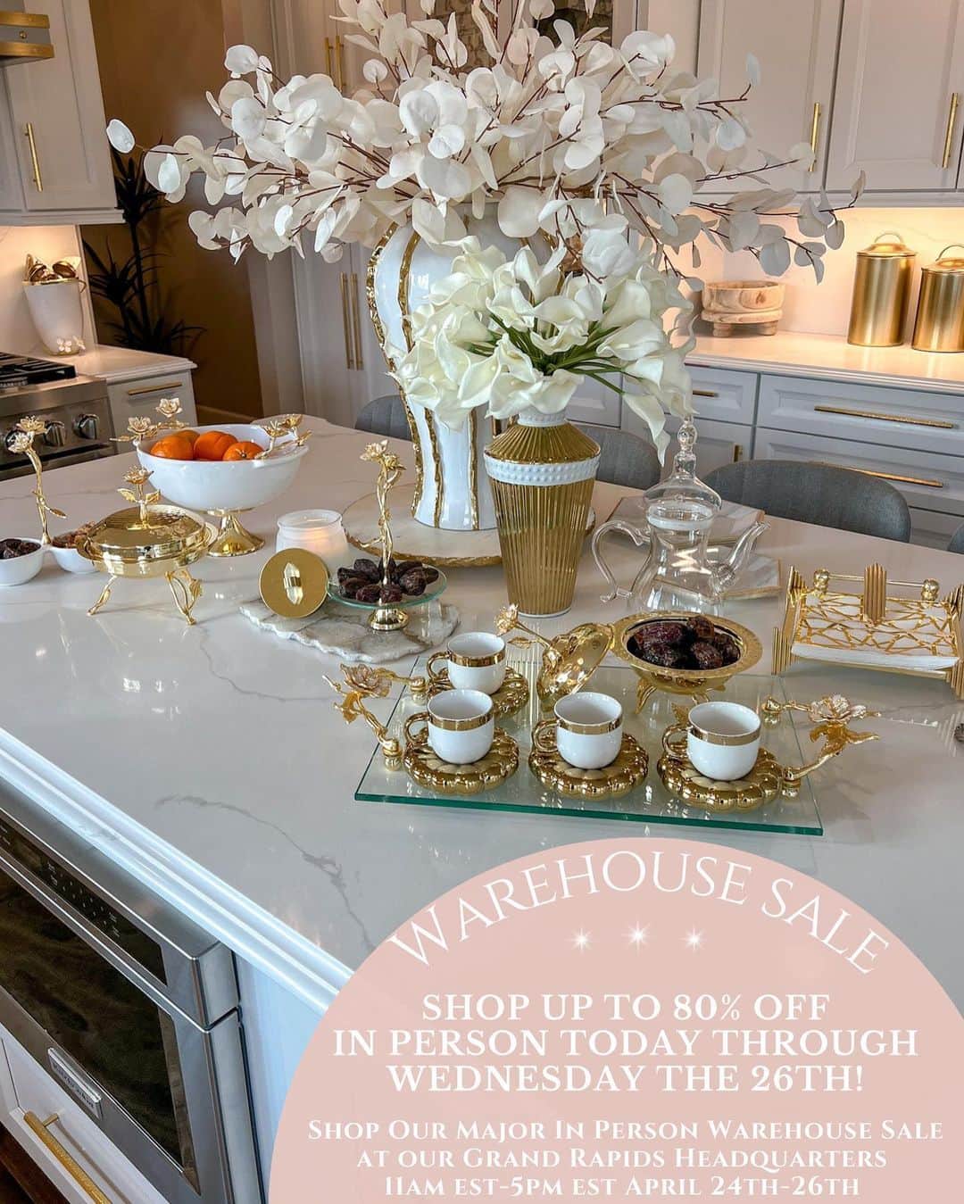 のインスタグラム：「It’s a beautiful day to shop our Up to 80% Off In Person Warehouse Sale🤩Join us at 5333 33rd Street Se Suite C, Grand Rapids, MI 49512 from 11AM-5PM EST! Tomorrow is the LAST day for the sale, and our pieces are flying off the shelves! Don’t miss out, come shop in person Today, Tuesday 25th through Wednesday 26th from 11AM-5PM EST  Shop inspiremehomedecor.com link in bio!」