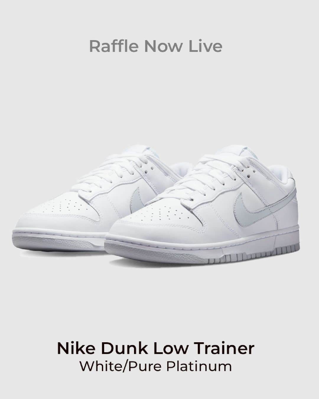FOOTASYLUMさんのインスタグラム写真 - (FOOTASYLUMInstagram)「Take centre stage. 🙌  The raffle for the @nikesportswear Dunk Low in White Pure Platinum colourway is now open. Link in bio to enter. 🔗」4月26日 1時03分 - footasylum