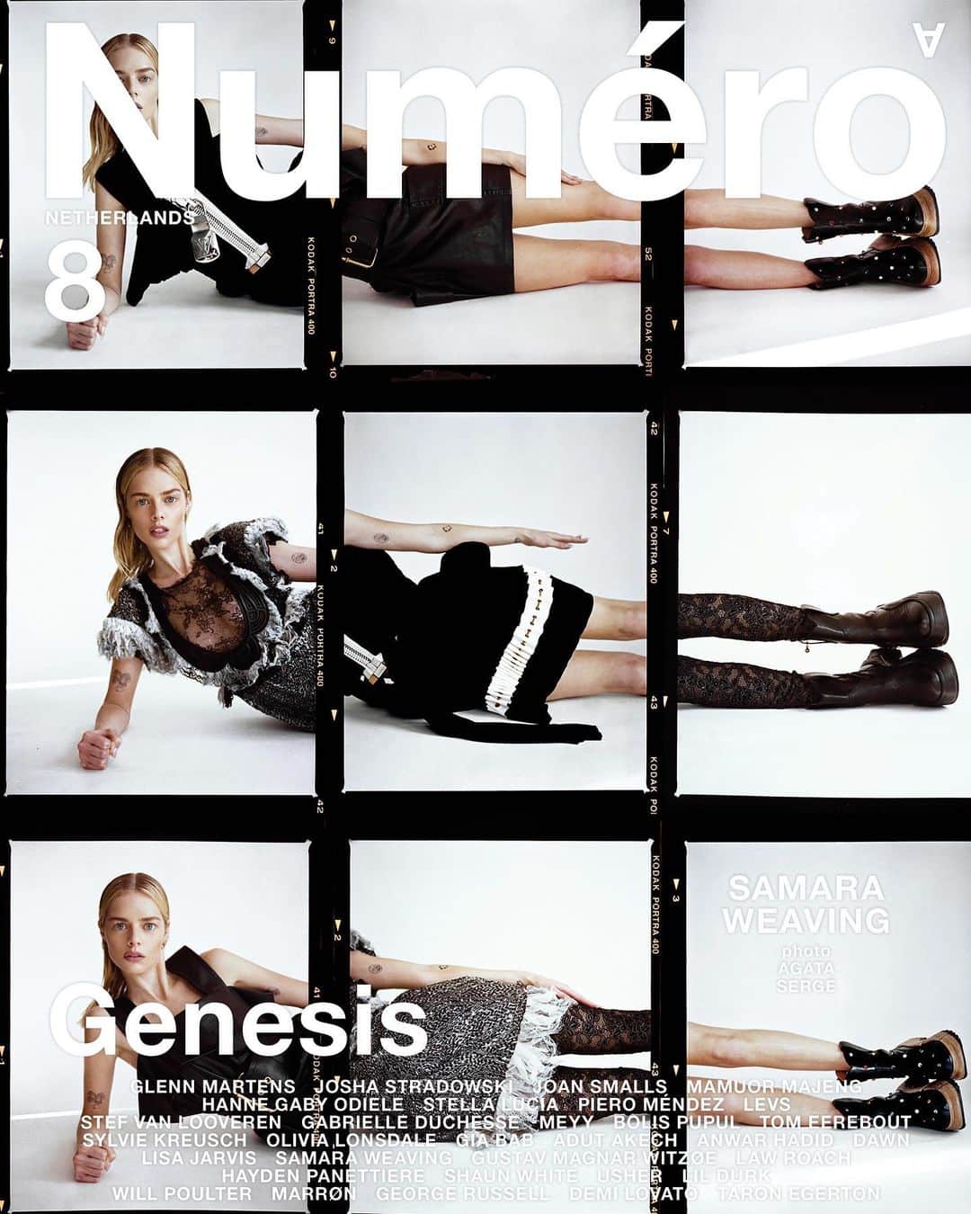 サマーラ・ウェイビングのインスタグラム：「All chopped up for @numeromagazine 🖤 Photographer -Agata Serge- @agataserge  Stylist- Sarah Gore Reeves -  @sarahgorereeves  Makeup - Fiona Stiles - @fionastiles  Hair - Jenny Cho - @jennychohair  Manicurist - Thuy Nguyen - @thuybnguyen  Set Design - Isaac Aaron - @itsisaacaaron  Photo Assistant -Maksim Doraev -@doraevmaxim  Production Coordinator - Kate Bregeda - @katebregeda  Stylist assistant - Adara Whitney - @adara.a.w  PR - Olga Leventis - @is_olgaly    Producer - Anna Makovchik - @annamakovchik @am_producer  Production - Uprising Productions - @uprisingproductions_」