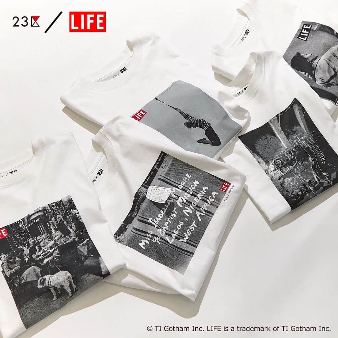 23区さんのインスタグラム写真 - (23区Instagram)「⁡ ⁡ 23区と雑誌「LIFE(ライフ)」とのコラボレーション PHOTO Tシャツが登場。 ⁡ 今回のコラボレーションは、1936年から1972年にかけて 発行されフォトジャーナリズムの歴史を象徴し、 写真で伝えてきた雑誌「LIFE」のアーカイブ写真を厳選、 シルエットにこだわった少しオフボディなオリジナル Tシャツにプリントした６型を展開します。 ⁡ このスペシャルなコラボレーションアイテムを ぜひお楽しみください。 ⁡ ⁡ ---------------- #23区 #23KU #春夏物 #夏服 #カットソー #summer #夏アイテム #Tシャツ #フォトT #サマーコレクション #夏ファッション #コラボアイテム #レディライク #レディスタイル #フォトジャーナリズム誌 #カジュアルコーデ #シンプルコーデ #fashion #style #code #coordinate」4月26日 12時15分 - 23ku_official