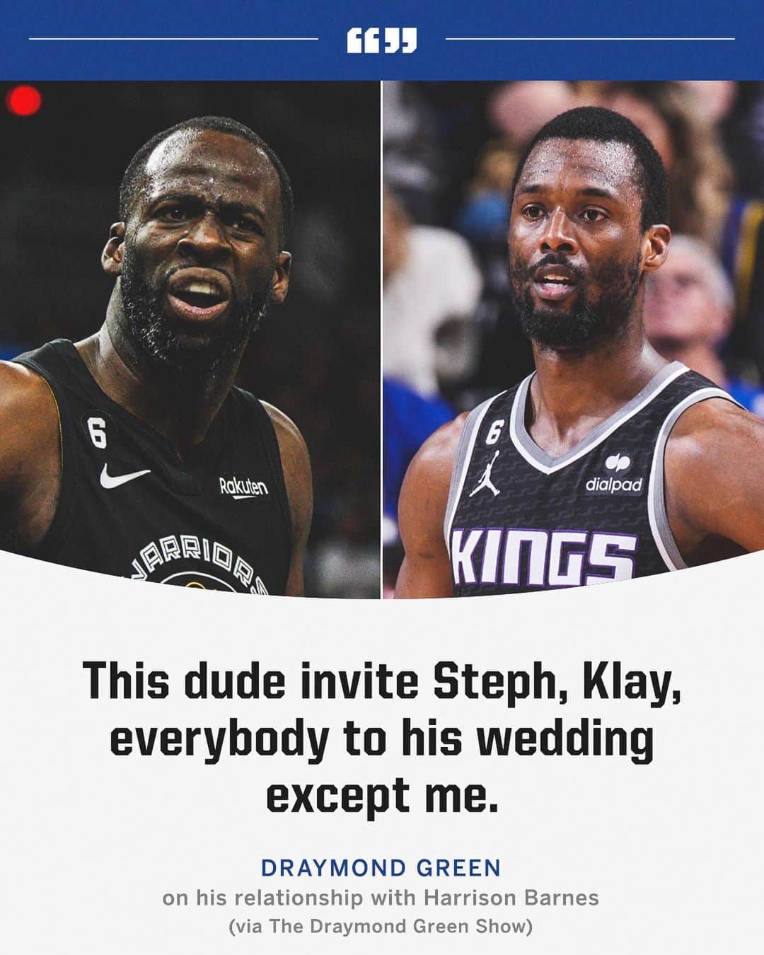 espnのインスタグラム：「Draymond talked about why he thinks Harrison Barnes doesn't like him (via @thevolumesports)」