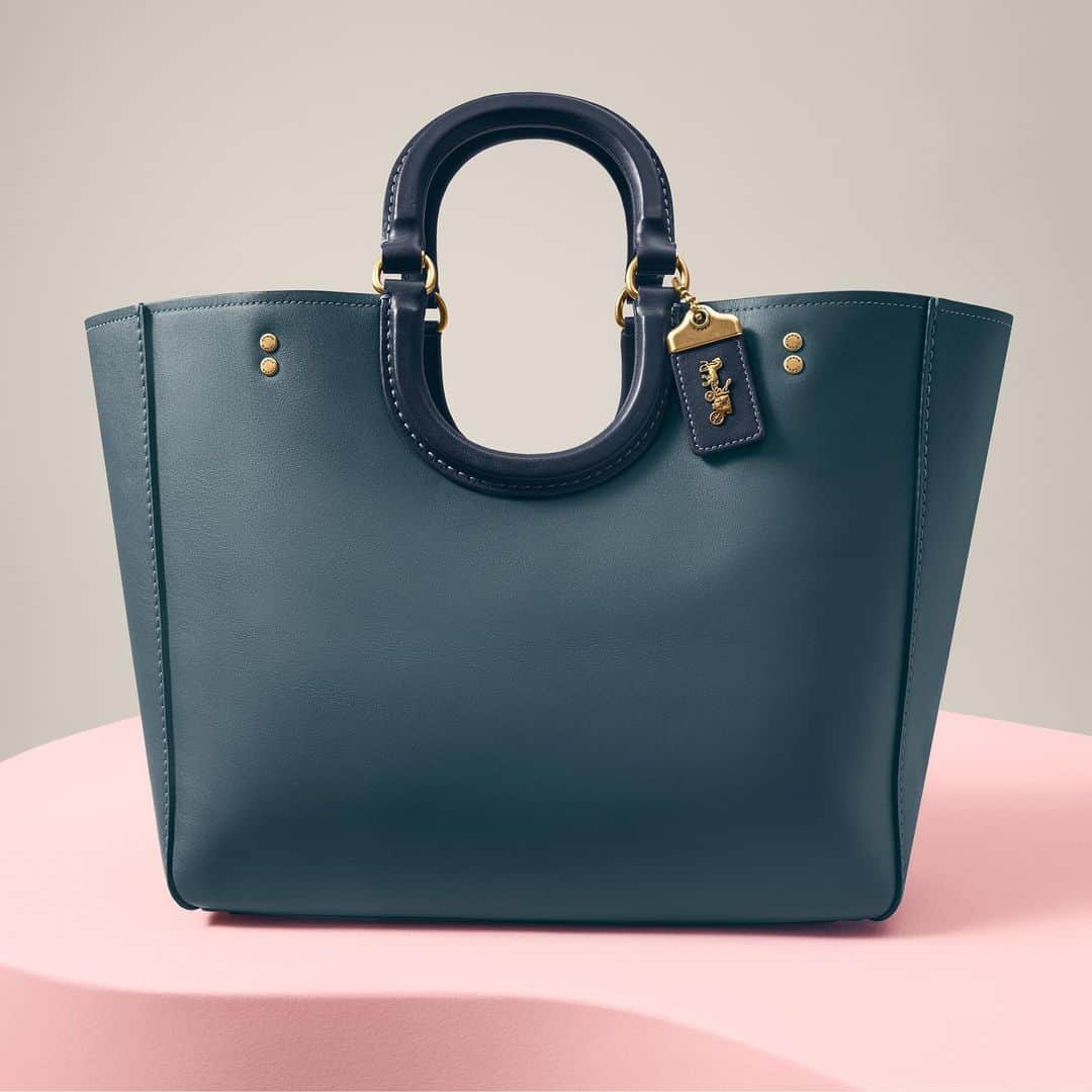 のインスタグラム：「A moment for Rae, our newest carryall. 💙 (Mom's been carrying you for a minute, it's time to return the favor.) Link in bio for Mother's Day gifts. #MothersDay #CoachNY」