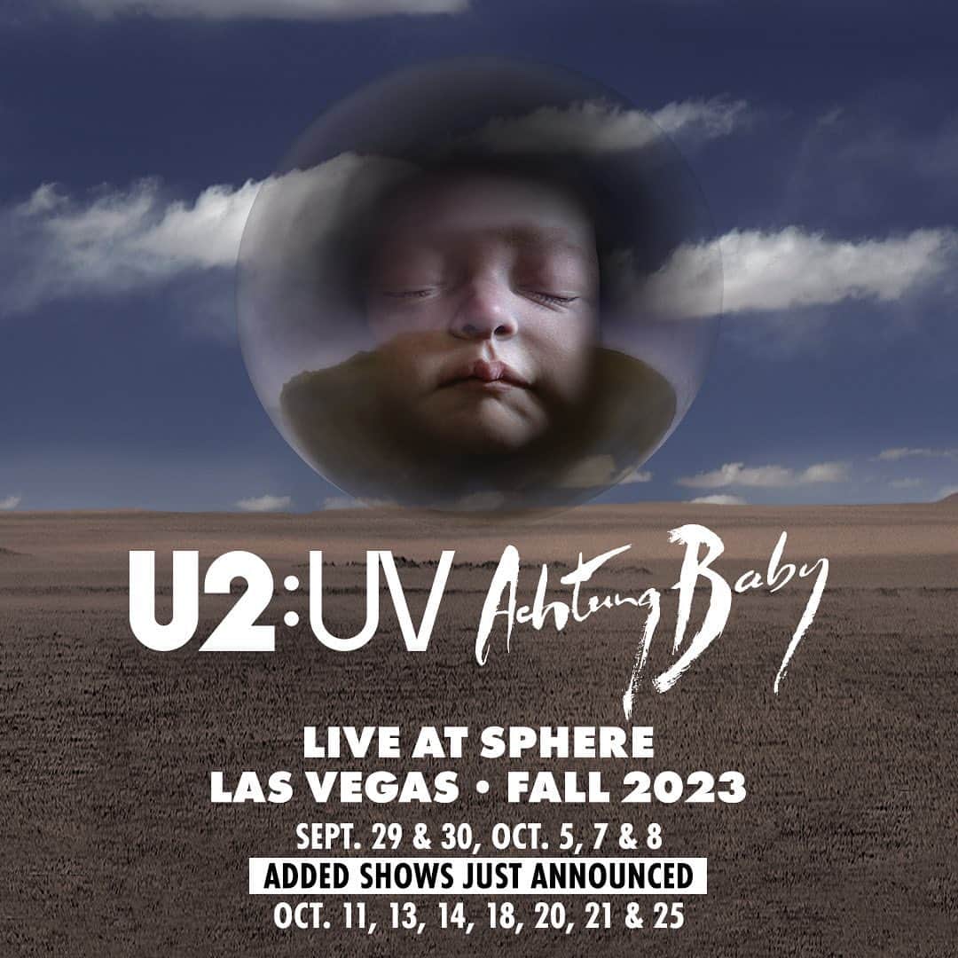 U2さんのインスタグラム写真 - (U2Instagram)「DUE TO OVERWHELMING DEMAND, ADDITIONAL 7 DATES ANNOUNCED FOR U2:UV ACHTUNG BABY, LIVE AT SPHERE.  SEP 29 & 30. OCT 05, 07, & 08. + OCT 11, 13, 14, 18, 20, 21, & 25.  U2.com paid subscribers may submit a new Ticketmaster Request to override their original choices, now through Wednesday, April 26 at 7AM PT. If the originally requested dates are still preferred, no additional action is required.   Fans who previously signed up for Ticketmaster Verified Fan for U2 are automatically registered for the opportunity to participate in the presale for all dates. Verified Fan registration is open through Wednesday, April 26 at 7AM PT.   VIP and hotel packages for the newly announced dates will be available beginning today, April 25 at 6PM PT.   For complete information, visit U2XSPHERE.COM.  #U2SPHERE」4月26日 4時10分 - u2