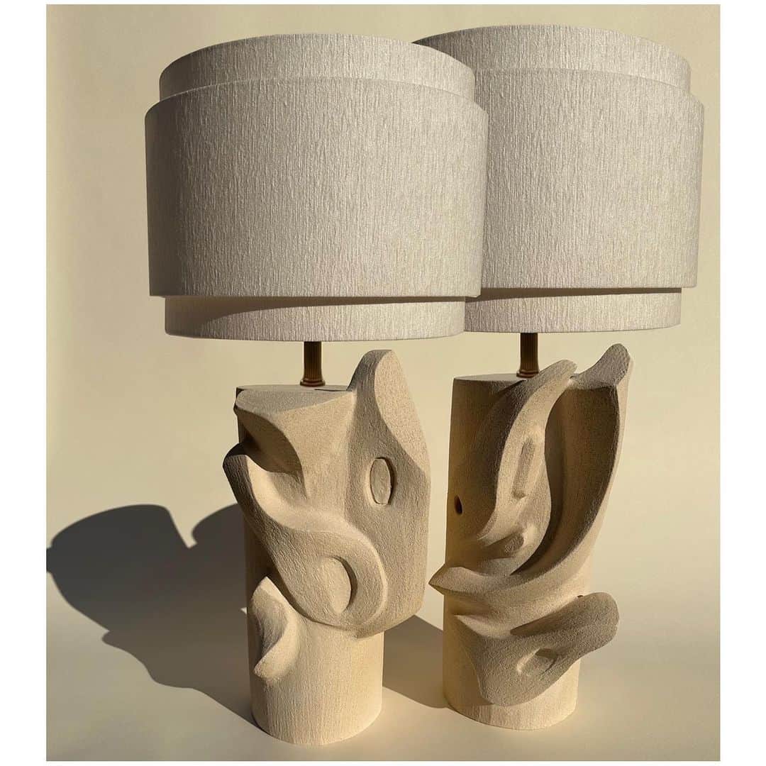 アポロジーのインスタグラム：「Our type of table lamps Bas relief lamp series  Shade are designed and custom made in Vallauris  /// /// Nos types de lampes à poser 🤍 Abat jour dessiner par nos soins et fabriquer à Vallauris - Golfe Juan 🤍」
