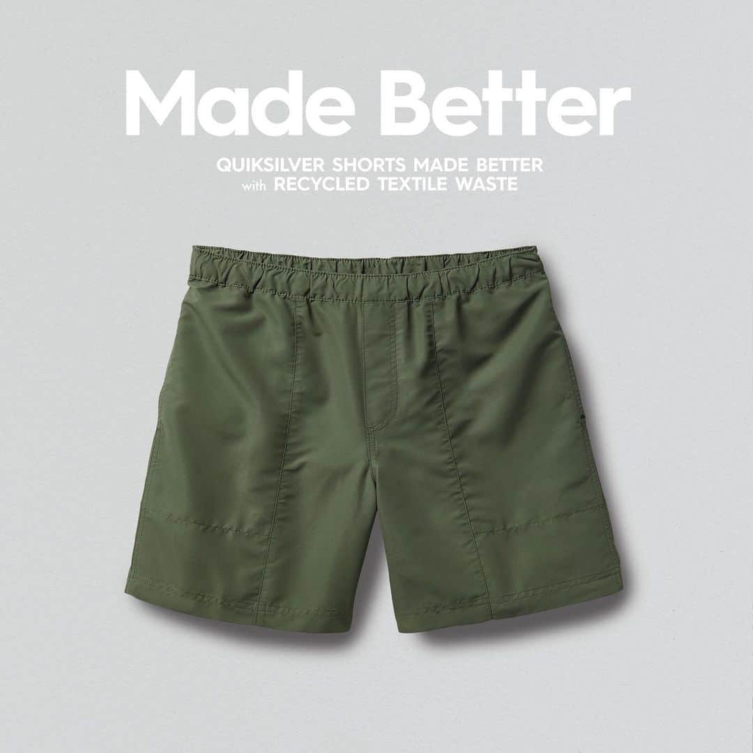 クイックシルバーのインスタグラム：「The Made Better Amphibian: A step towards circular design. Created from repurposed production scraps and textile waste. Find out more at the link in our bio.」