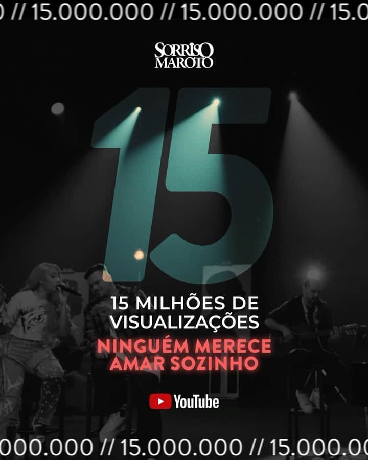 Sorriso Marotoのインスタグラム：「+ de 15 MILHÕES, turma! 🙌🏽 🔥  É o número de vezes que a gente agradece a cada um de vocês que tem assistido, comentado e compartilhado nossa música com a Lud. 🎶♥️   #NinguémMereceAmarSozinho #ComoAntigamente」