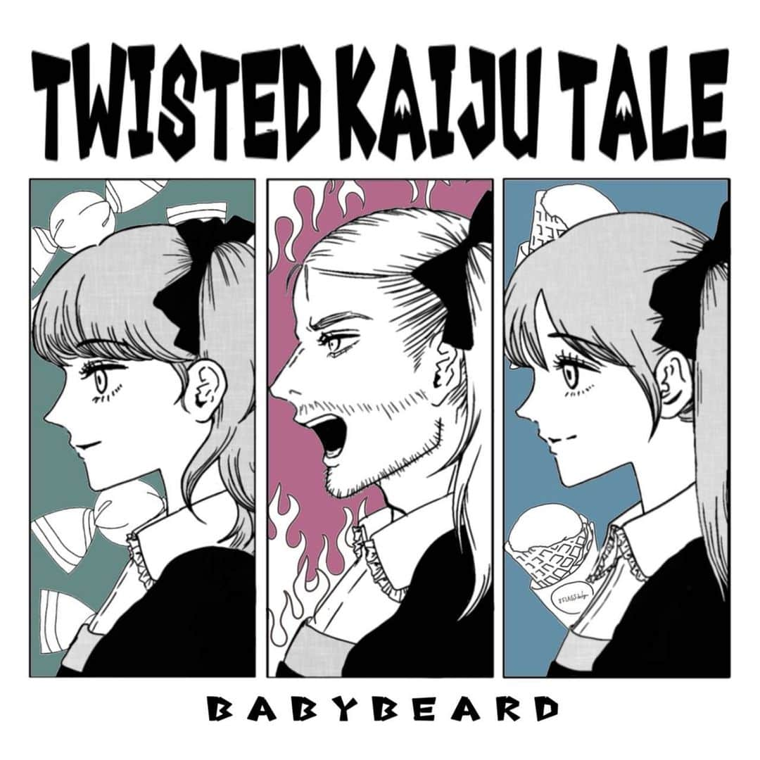 レディビアードのインスタグラム：「It’s been a long time coming my friends, but finally we have arrived🔥  BABYBEARD’s NEW MAXI-SINGLE “TWISTED KAIJU TALE”  Link in my stories❤️  I wrote the lyrics for both these tracks, so I’m pretty thrilled we can finally blast them into your ears🔊👂 Please enjoy crankin’ these new tracks out, and don’t forget to hit repeat🔁  STREAMING NOW!!  Composition: @endigopink  Lyrics: @ladybeard_japan   🔥  #babybeard #ladybeard #kaiju #kaijumonster」