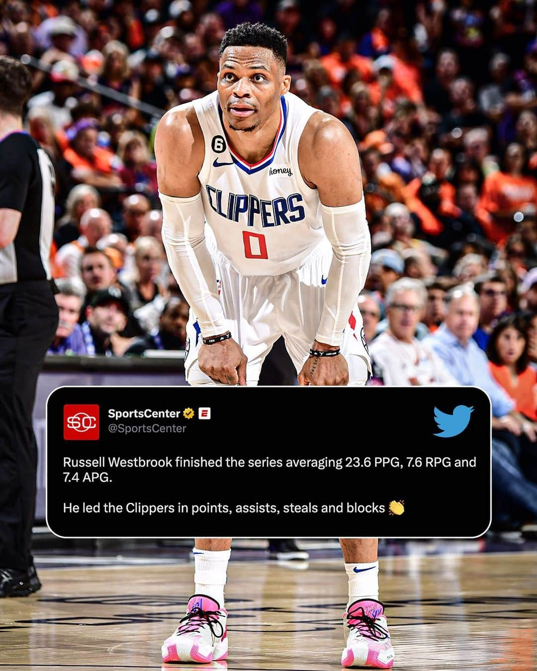 スポーツセンターのインスタグラム：「Shout out to Russ for a hard fought series 👏」