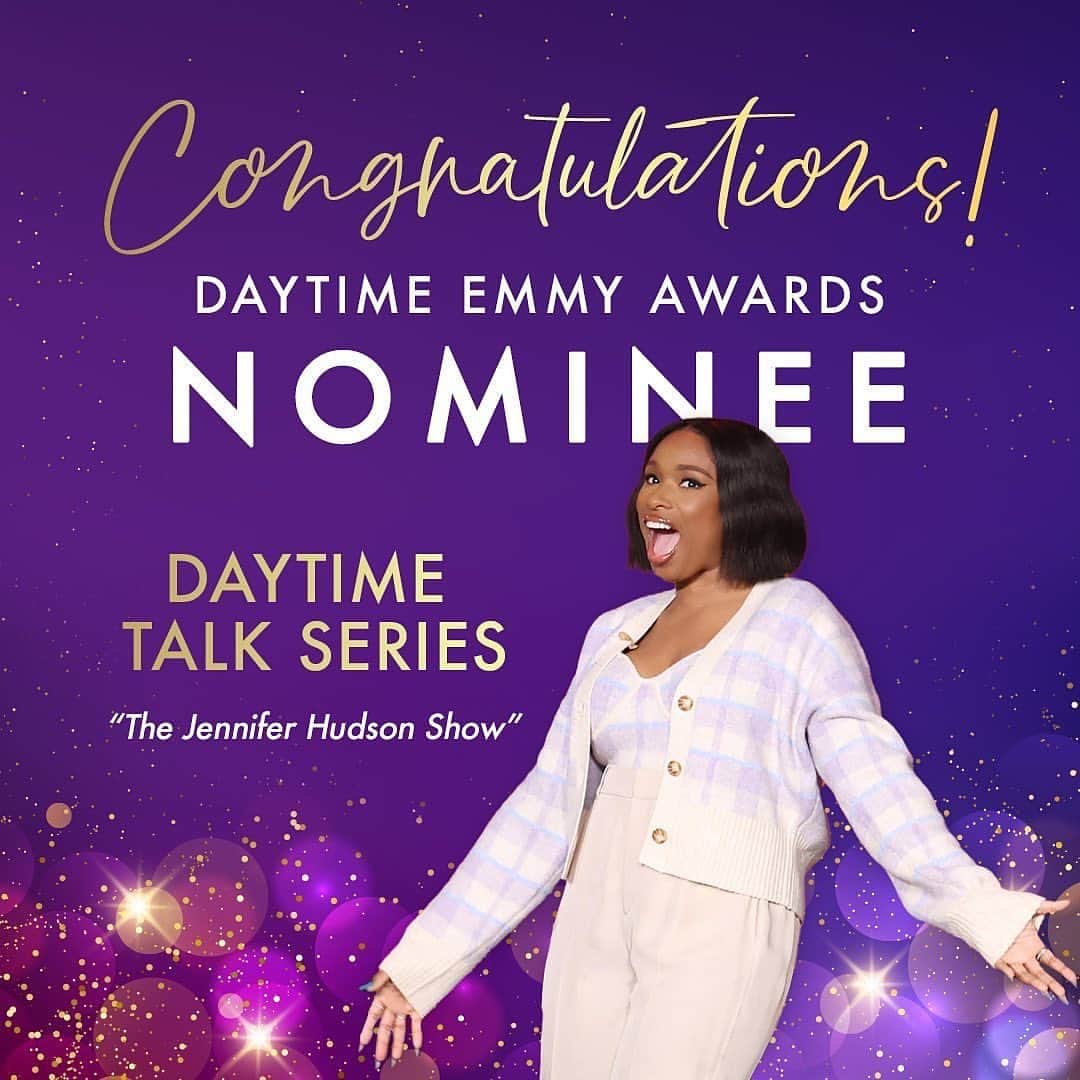 ジェニファー・ハドソンのインスタグラム：「Hold the line !!!! @jenniferhudsonshow is Emmy nominated !!! I am so proud of my beautiful Jhud Show family and what we accomplished together in Season 1 ! Congratulations to each and every one of u !! I am sitting here just taking this moment in, and I hope u all can do the same . U deserve it! I am soo grateful !」