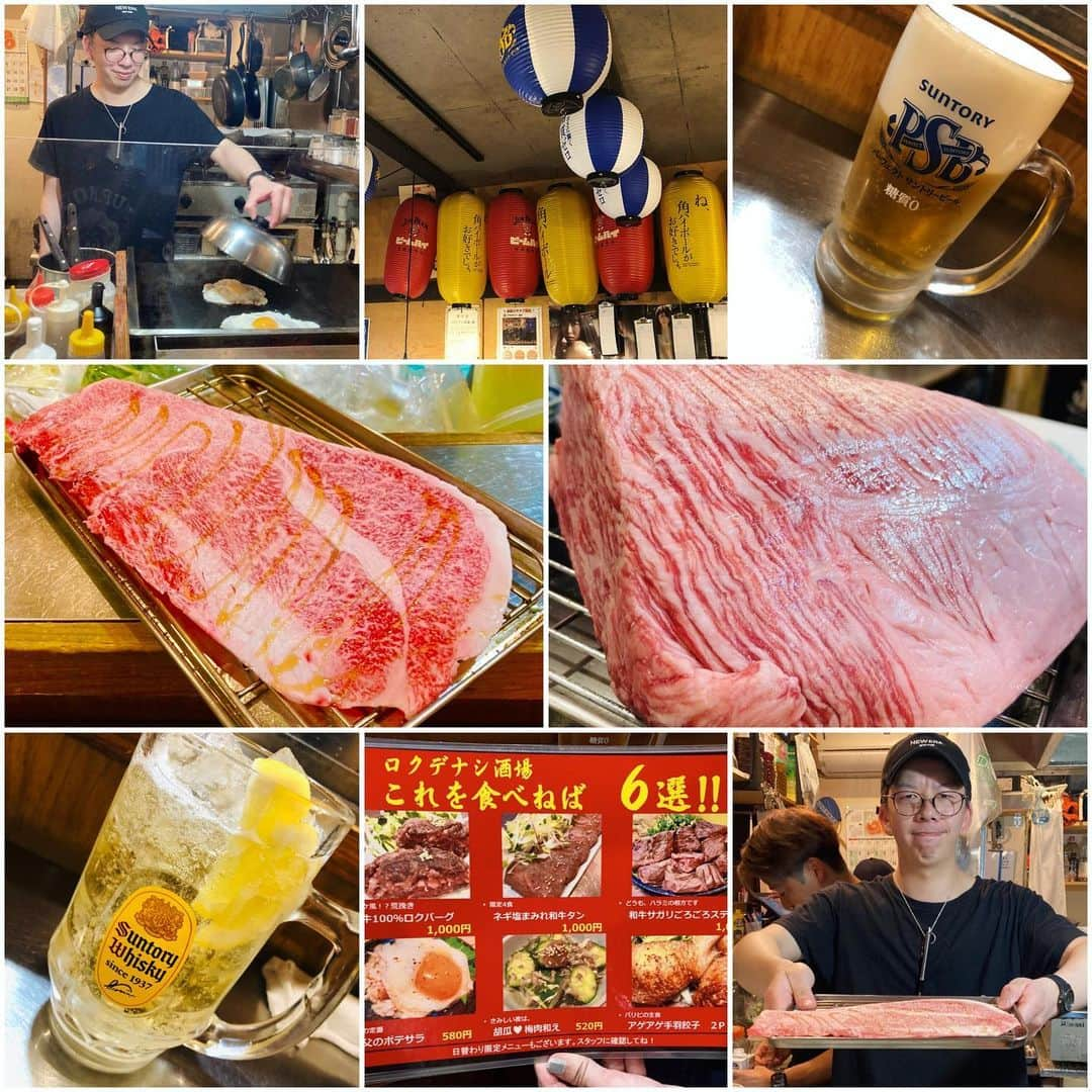 紺野ミクさんのインスタグラム写真 - (紺野ミクInstagram)「新鮮で美味しいお肉食べにいこ🥰？  Let's go eat delicious meat together?🥰💕 . . 桜木町駅から5分✨数多くの飲食店が並ぶ野毛小路の奥にあるお店【ロクデナシ酒場】さんにお邪魔しました～☺️💕  店内はロクデナシ酒場の名の通り？エッチなポスターだらけです❣️wwあたしにぴったり！と思ったけど載せれないのでモザイクを🤣  お腹ペコペコの中今回いただいたのはこちら🥳  親父のポテサラ 山形の出汁やっこ きゅうりの梅肉和え  和牛100%ハンバーグ ネギ塩まみれ牛タン 和牛頬肉刺し 霜降りザブトン 北海道産A5和牛肩ロース炙り刺し 〆のカレーまで食べたw etc...  お肉がイチオシのお店ですが、ポテサラに始まりどれも本当に美味しかった😭 鮮度抜群なお肉を使った料理はどれもとろけるほど柔らかくて幸せすぎたし、ずっと食べていたかった🤤🍖  特にハンバーグと、卵をつけて食べるすき焼き風のA5和牛肩ロースは行ったら絶対食べてほしー😍❤️ほんっっとうにトロける！飲み込みたくない🥹w  目の前の鉄板で焼いてくれるのでテンションもあがるし、店員さんが皆とっても楽しく気さくなのて話も大盛り上がり✨ 気づいたらビール・レモンサワー・赤兎馬 に加え顔くらいあるメガハイボールを3杯飲んでいた🤣  あまりの食べっぷりと飲みっぷりに苦笑いされていたかもしれないww でもそれくらい美味しくて楽しいお店でした❤️❤️  夕方から満席になるほど大人気のお店なので、楽しくワイワイ飲みながら美味しいお肉を食べたい方は絶対行って～🥰  私もまたぜひ行かせていただきまーす🍻☺️ . . . PR @rokudenashisakaba #ロクデナシ酒場 #桜木町グルメ #桜木町ディナー #桜木町居酒屋 #桜木町飲み放題 #野毛はしご酒 #日ノ出町 #肉料理 #野毛 #野毛飲み  #野毛グルメ #セクシー女優  #三上悠亜  #紗倉まな  #明日花キララ  #グラビア #モデル  #model #sexy #instagood #japanesegirl  #asiangirls  #followme」4月26日 15時11分 - konnomiku