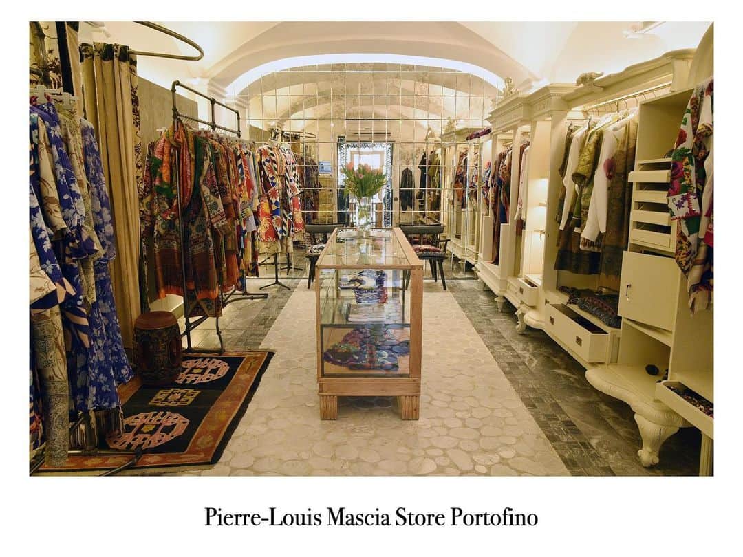Pierre-Louis Masciaのインスタグラム：「Welcome to Pierre-Louis Mascia new boutique in Portofino. A place of wonder conceived as an extension of the designer’s atelier. Visit us in Portofino, Piazza Martiri dell’Olivetta, 52.」