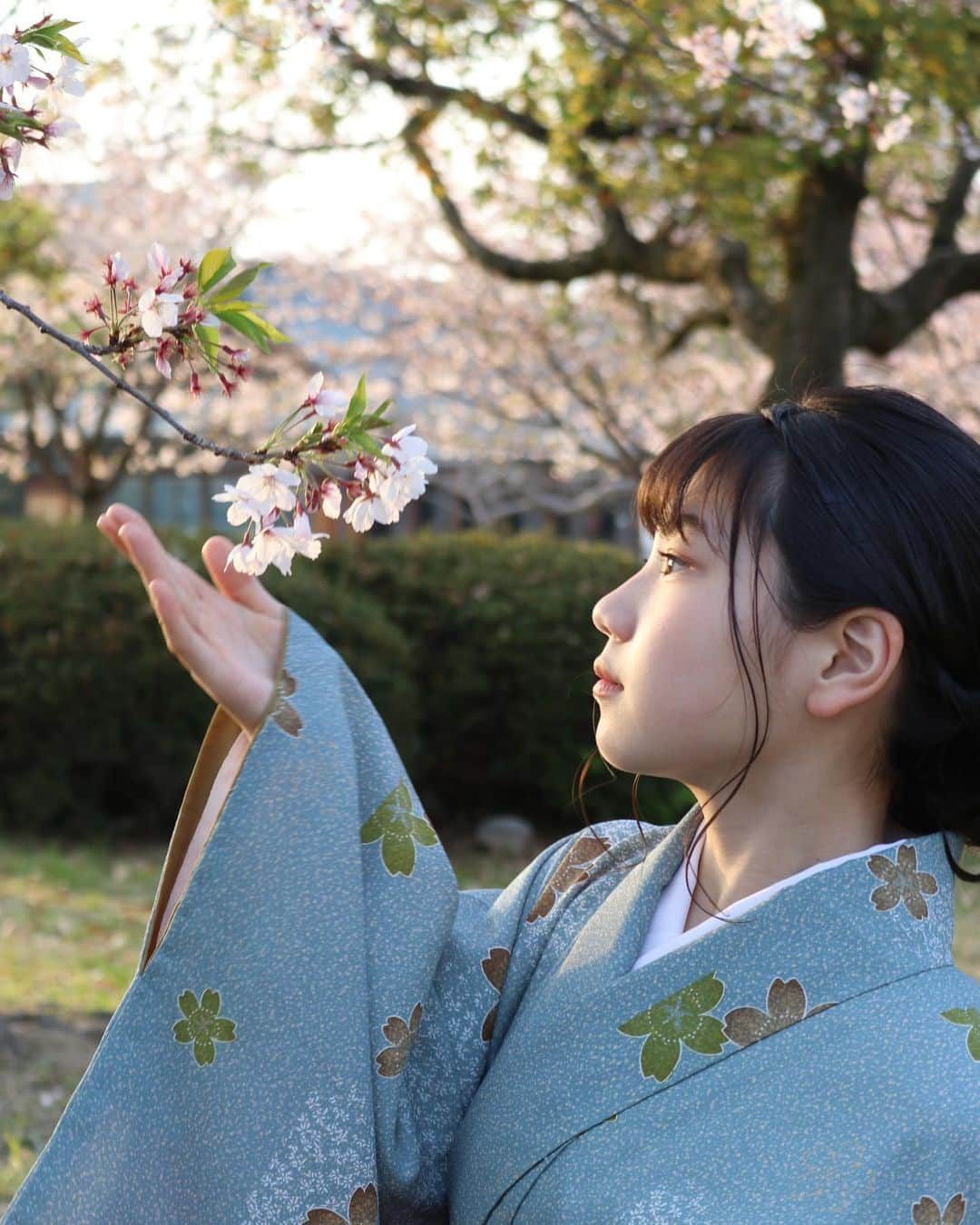 毎田暖乃のインスタグラム：「🏯 もうすぐゴールデンウィークですね☺︎ 暑かったり寒かったりの毎日ですが、皆さまお元気でお過ごしでしょうか？  少し前になりますが、素敵なお着物を着せていただき#大阪城 へ行ってきました👘  まだ少し桜が残る時期で、夜桜を見に来ている方もたくさんいて賑わっていました🌸  #西の丸庭園 ではお猿さん🐒の可愛い芸を見たり、屋台でたこ焼きを食べたりしました🐙  6年生では修学旅行と最後の運動会がとても楽しみです✨  勉強とお稽古を頑張って、楽しんで学ぶことで、この先に活かせたら嬉しいです。 また新たなご報告も出来るように頑張ります😊  #毎田暖乃  #ルート」