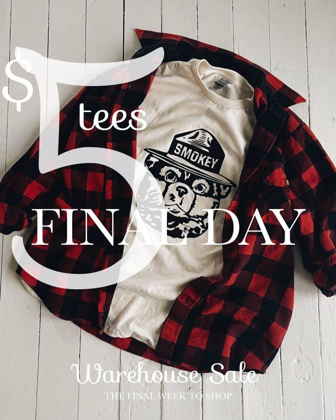 FOLKのインスタグラム：「…and just like that, it’s the final day for the $5 tees. Piles are being mailed each day, but it’ll still be a few weeks before we’re totally caught up. The warehouse sale ends this weekend, but today ends the $5 tees. THANK YOU!」