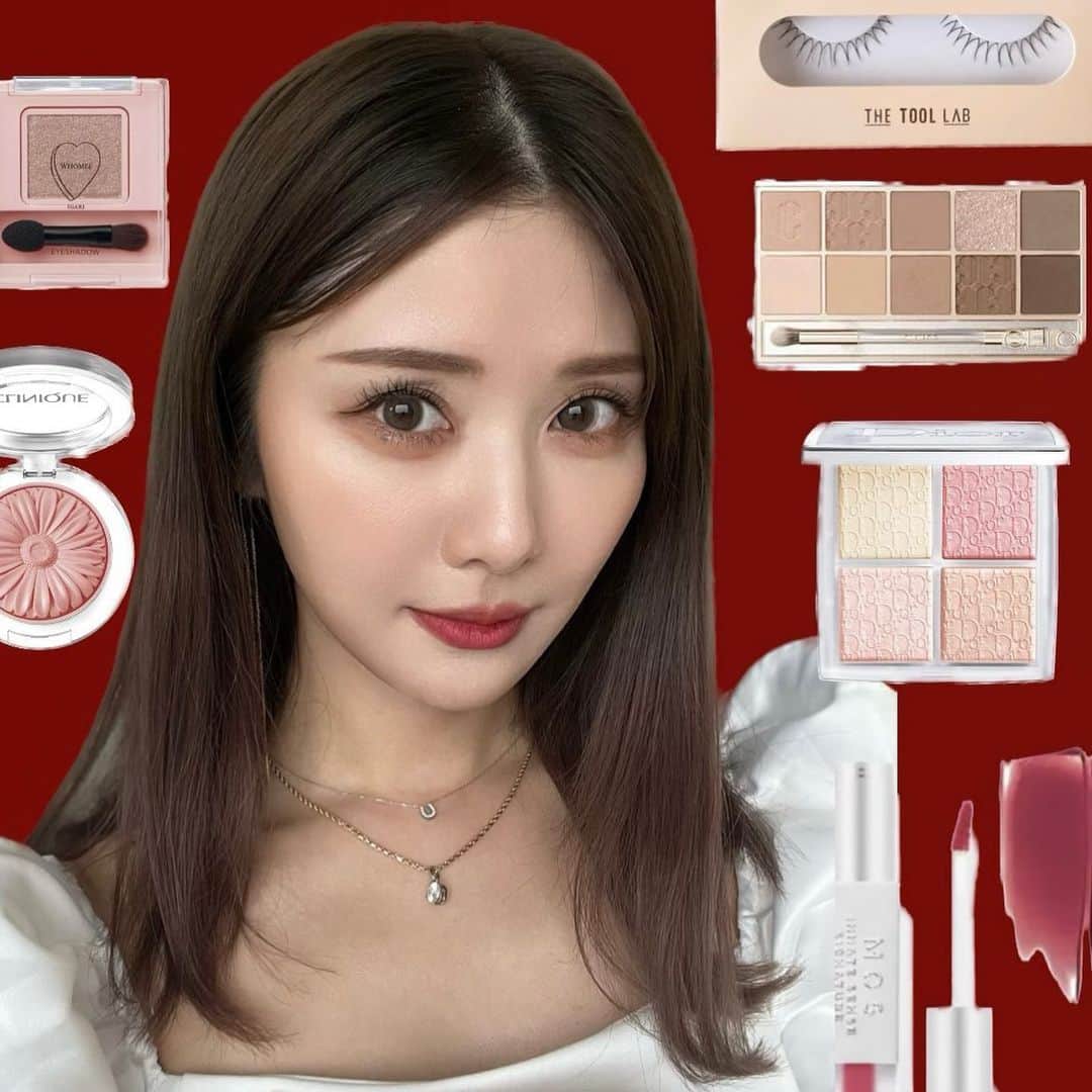 のインスタグラム：「dj makeup🎧🍶♥️  2枚目以降ノーフィルターです:) しっかり影をつけたイベントメイク🫶🏻  アイラッシュで目の幅を広げて、 リップはオーバーリップ気味に。マスク時代もずっと愛用してきた、1番落ちないリップです💄  Eye @cliojapan 11 Walking on the cosy alley @thetoollab_japan 11 5l  face @diorbeauty   Cheek @cliniquejp Pink honey pop  lip @mos_official 602 saint mauve  #makuep#partymakeup#コスメ#パーティメイク#海外コスメ#韓国コスメ#韓国メイク」