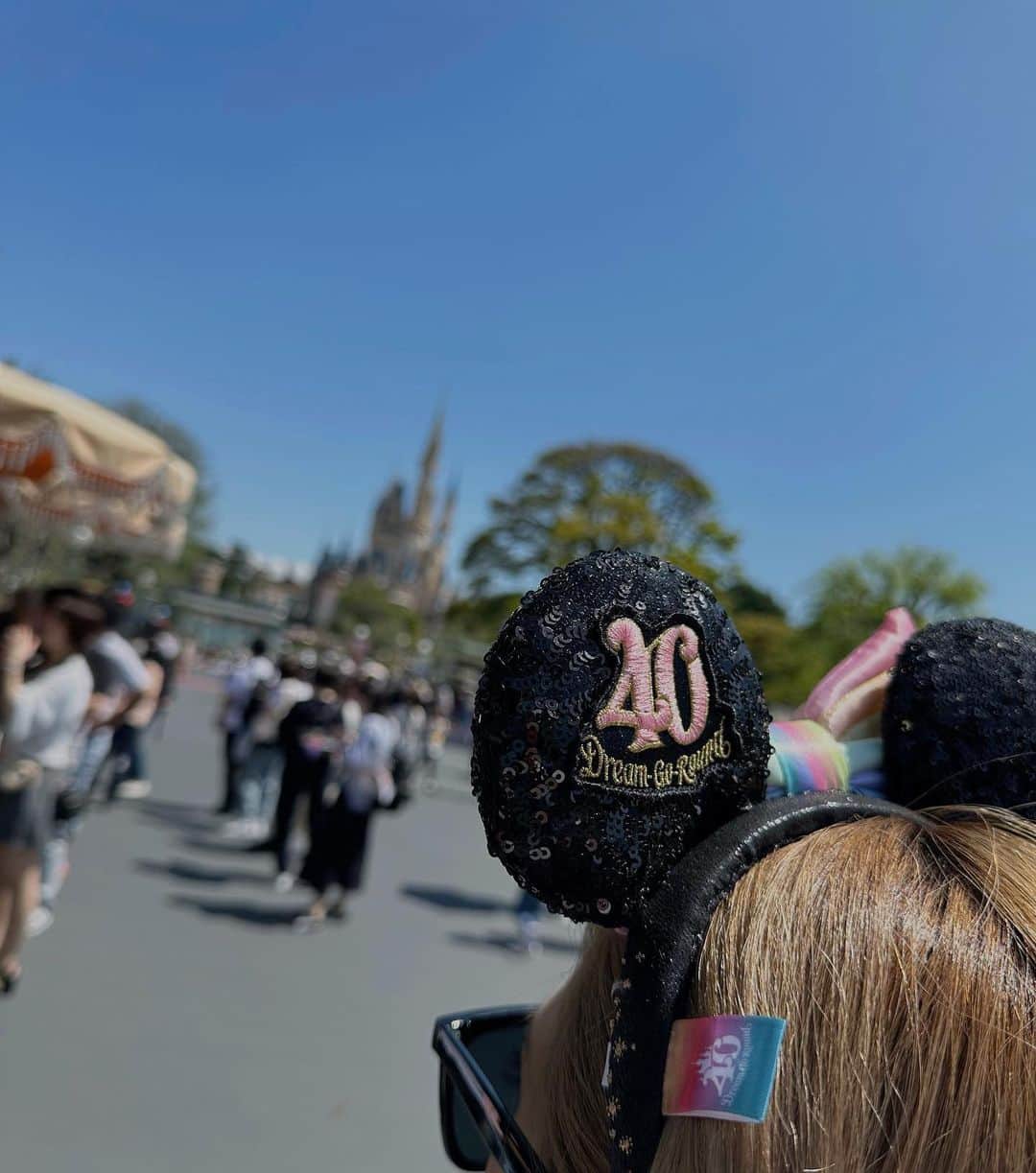 Mのインスタグラム：「40周年のディズニーは激混みでした🏰  #東京ディズニーランド#東京ディズニーランド40周年#子連れディズニー#ディズニーランド#1歳ディズニー#40周年ディズニー#東京ディズニーリゾート」