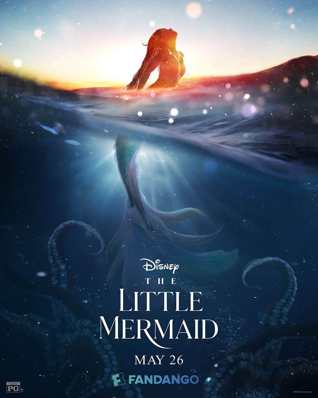 Walt Disney Studiosのインスタグラム：「Check out the exclusive @Fandango artwork for Disney's #TheLittleMermaid, only in theaters May 26. Get Tickets now. Link in bio.」