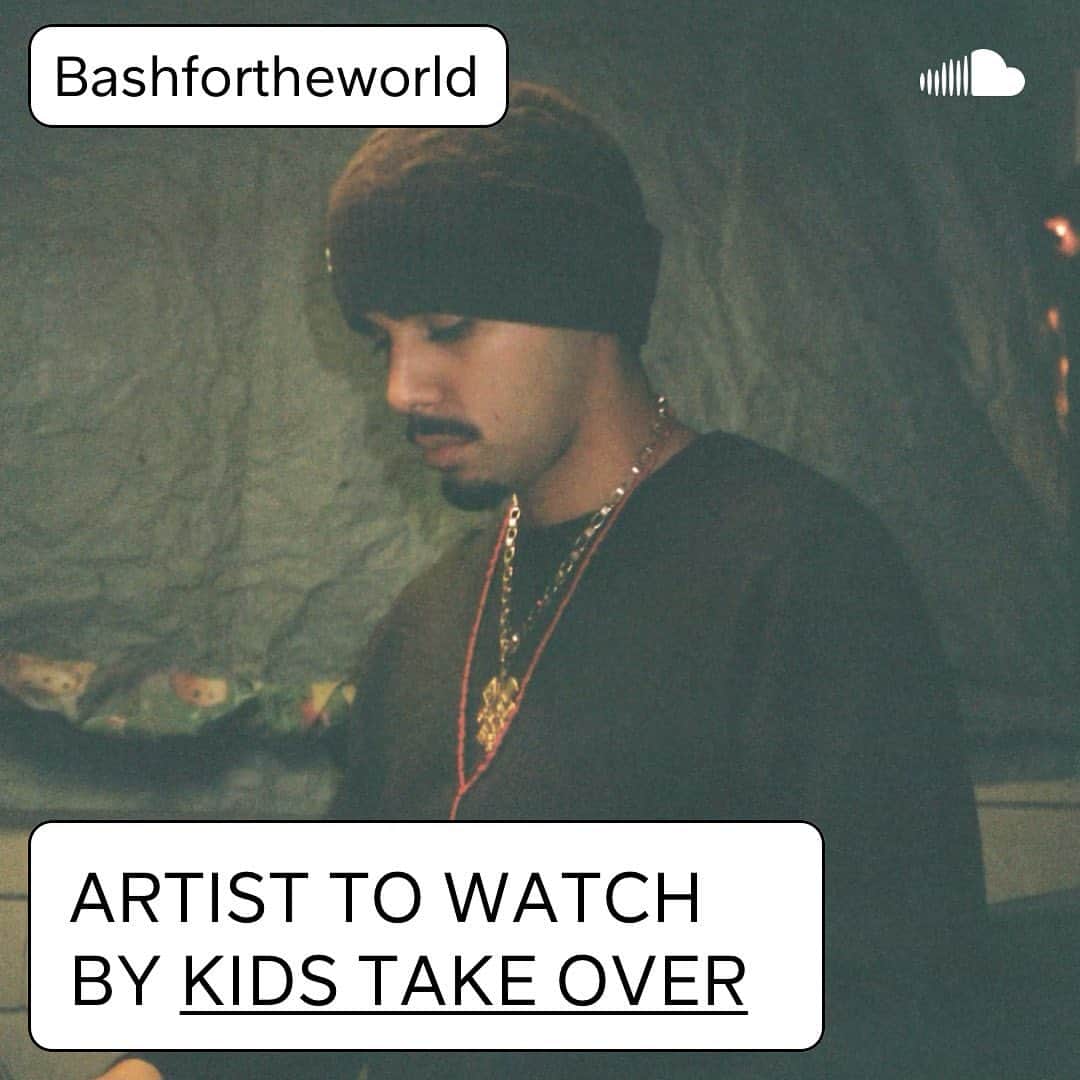 サウンドクラウドのインスタグラム：「This week's @kidstakeover artist to watch is @bashfortheworld -- Hailing from Dallas, Texas, Bashfortheworld is one the most exciting artists coming from the South. Stream his latest single “Plato O Plomo ?” at the link in bio!」