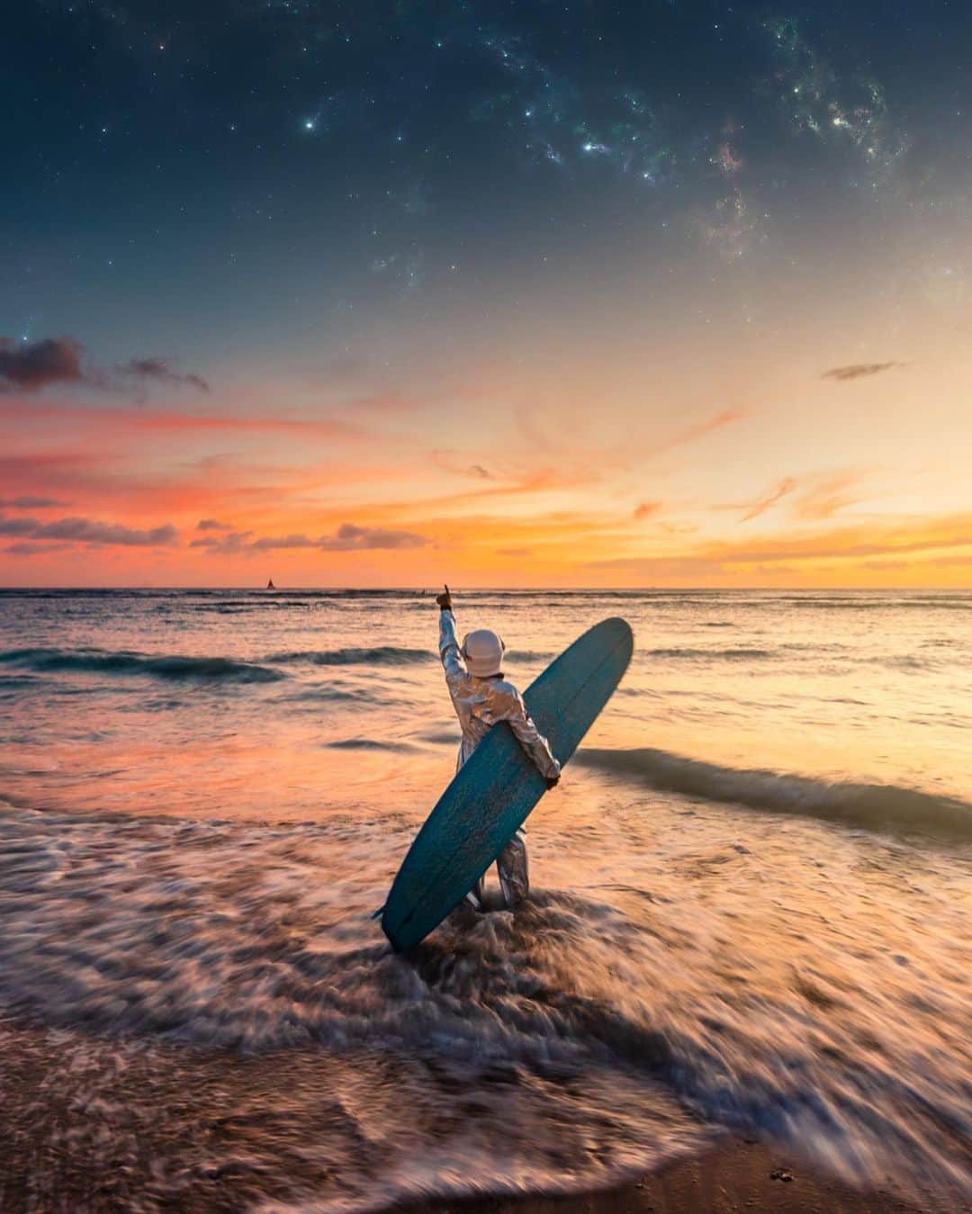 PicLab™ Sayingsさんのインスタグラム写真 - (PicLab™ SayingsInstagram)「Where can we sign up for this Intergalactic Surf Club?! 👨‍🚀🏄‍♂️🚀 Tap the link in our bio to bring this unique shot, "Out of this World" by Connor Trimble, into your home. @driftward」4月27日 6時22分 - paradise