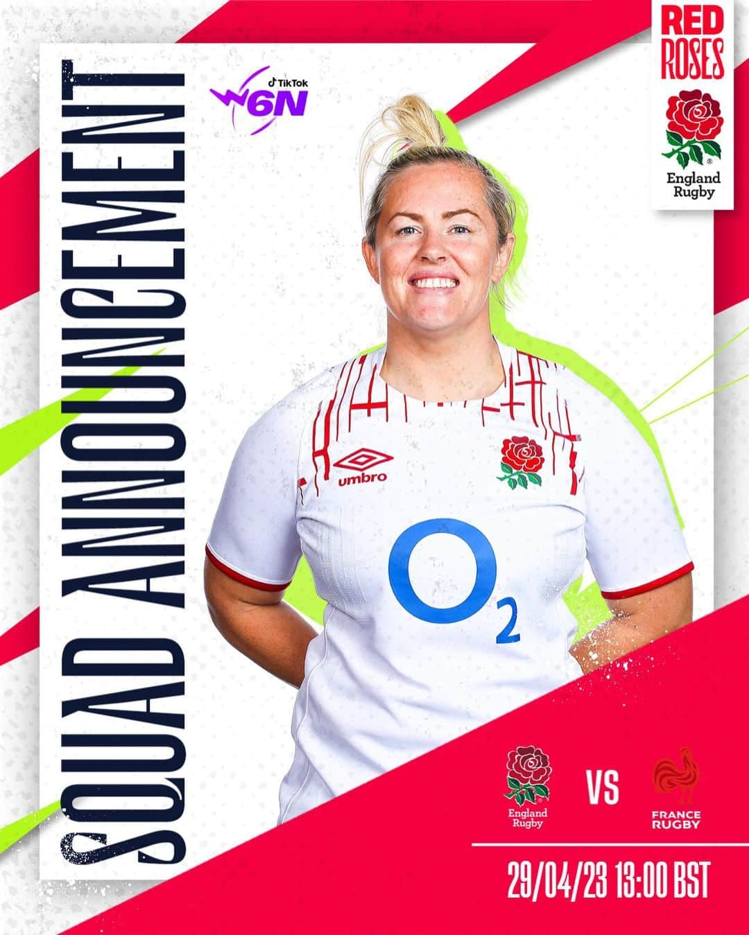 ラグビーイングランド代表のインスタグラム：「The news we’ve all been waiting for…  Here’s the Red Roses matchday squad to take on France in the #TikTokW6N decider 🌹  Click the link in bio to read more 📲  #ENGvFRA | #WearTheRose」