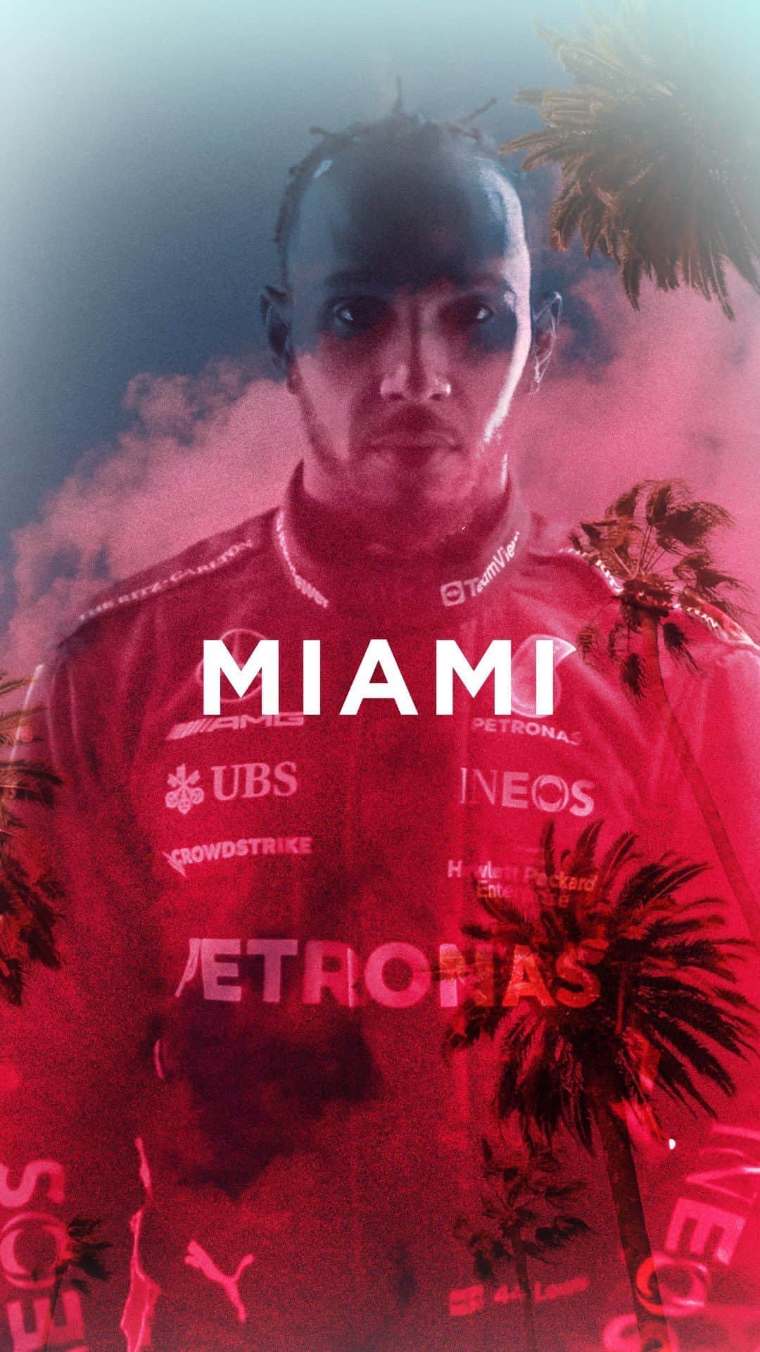 IWCのインスタグラム：「Miami, we’re coming for you. Start your engines… the countdown is on #IWCMiami #IWCRacing @mercedesamgf1  @lewishamilton」