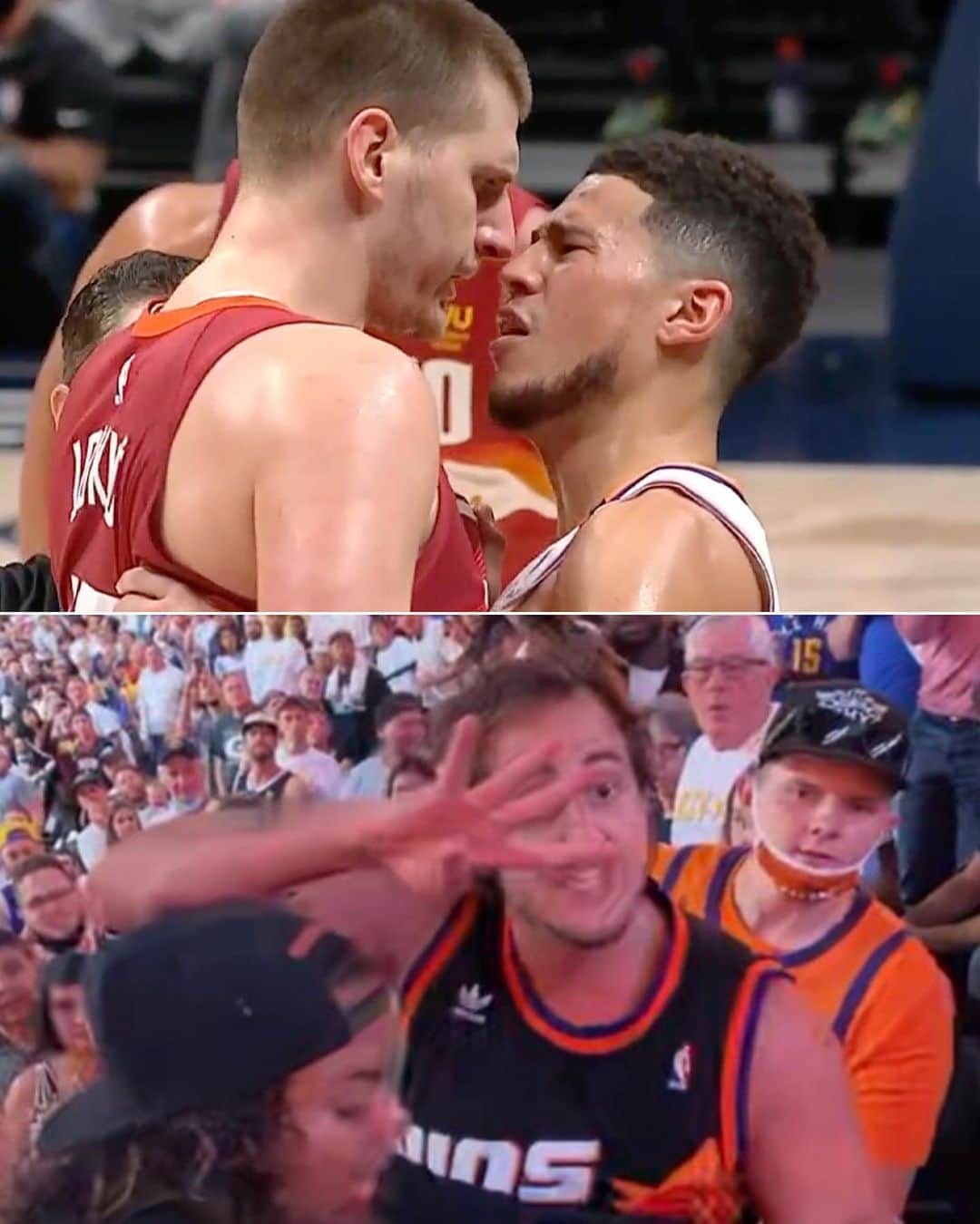 スポーツセンターのインスタグラム：「The last time the Suns and Nuggets met in the postseason in 2021, Phoenix SWEPT Denver.  Jokic got ejected in Game 4 😳」