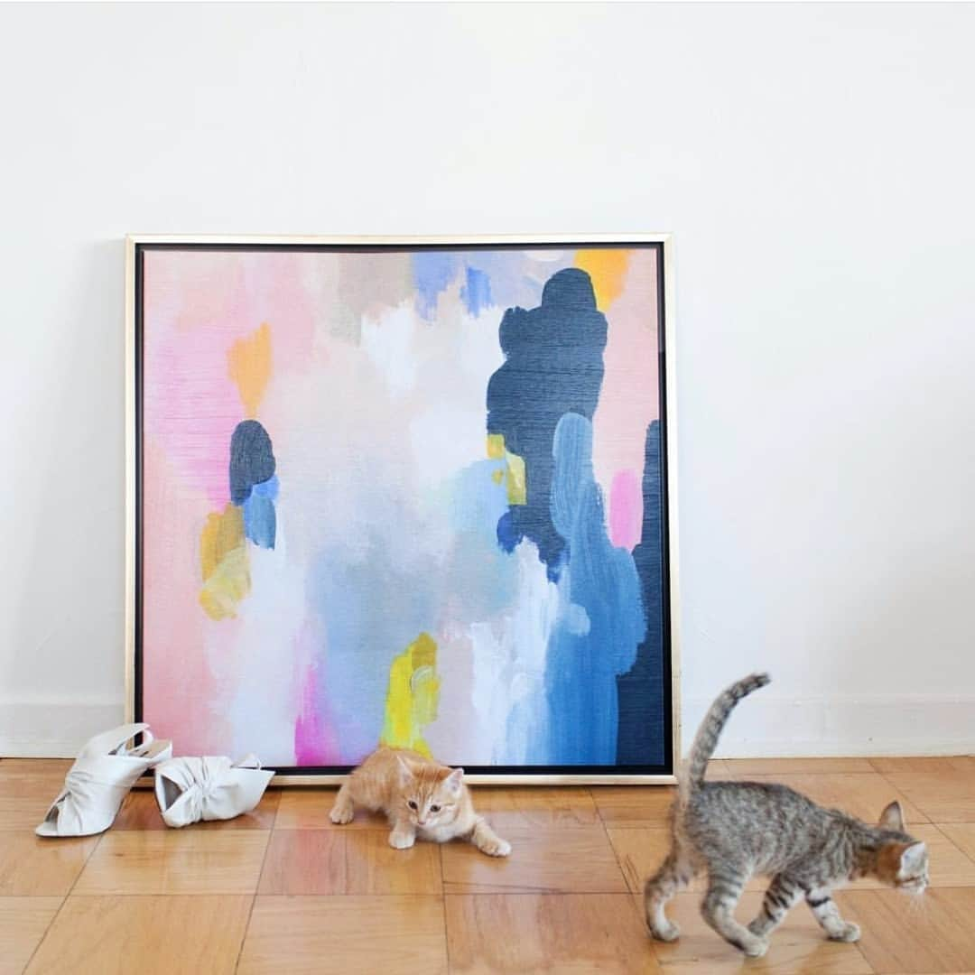 The Oliver Gal Artist Co.のインスタグラム：「Art for everyone😍🐈️ Shop all abstracts by clicking our link in bio!⁠ ⁠ ⁠ ⁠ ⁠ #olivergal #abstractart #colorfulart #cutehomes #kittens #funart #unique #interior #funinterior #walldecor #homedecor #pinkart #squareart #framedcanvas #framedacrylic #colorfulabstracts」