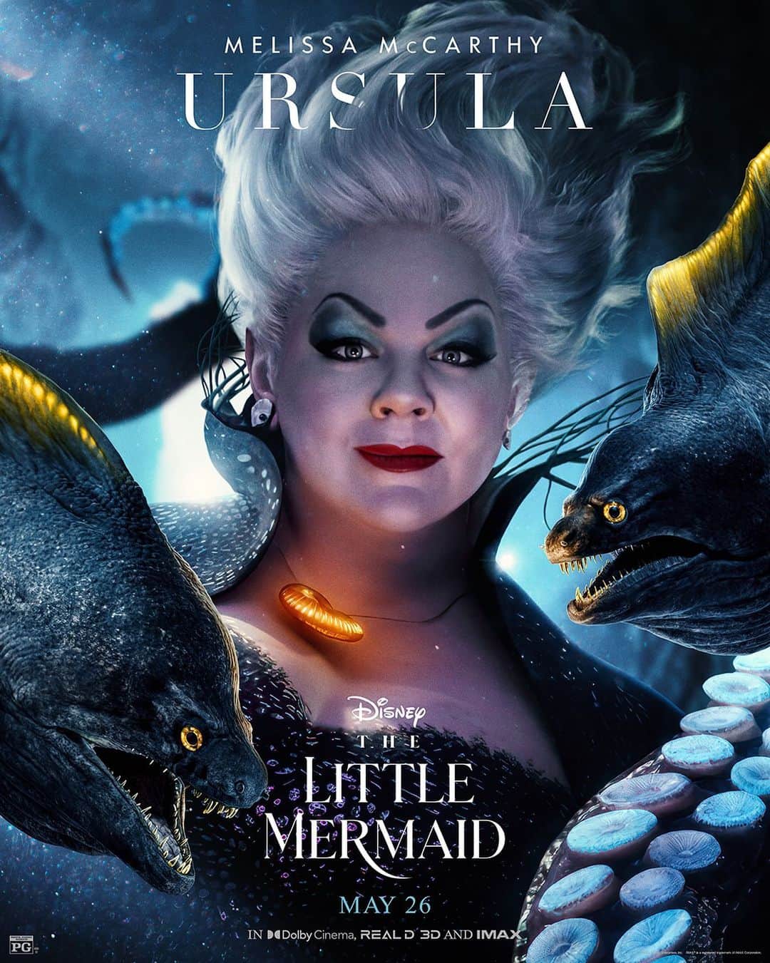 のインスタグラム：「One month until I get to share this fever dream with everyone!! 🐙🧜🏽‍♀️ Eyebrows inspired by Missy McCarthy circa 1988 !!! #TheLittleMermaid in theaters May 26!」