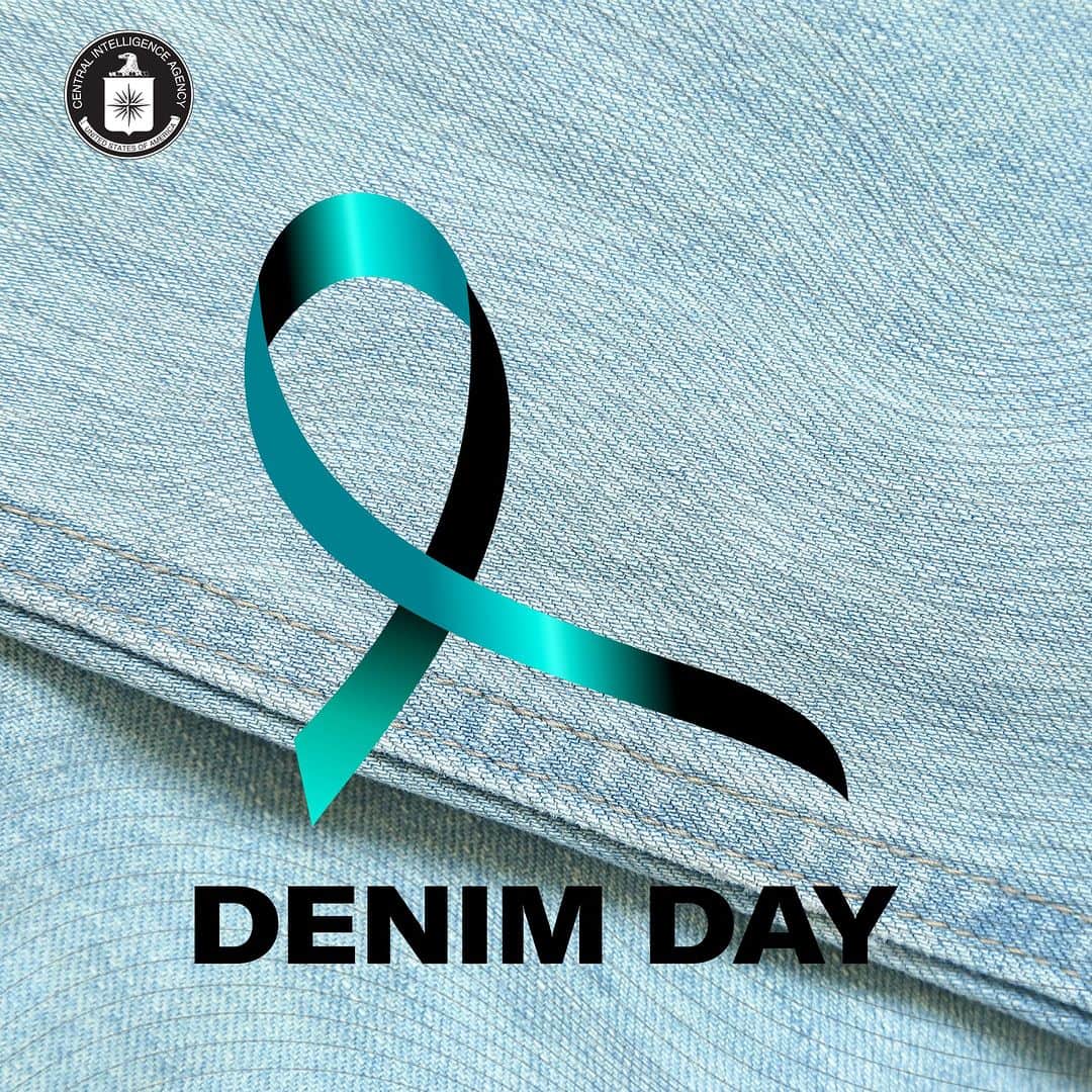 CIAのインスタグラム：「April is Sexual Assault Awareness Month (SAAM) and today is #DenimDay, an annual event when people show solidarity with sexual assault survivors by wearing denim. CIA has a Sexual Assault Prevention and Response Office (SAPRO) that leads CIA’s efforts to promote a culture of safety, equity, and accountability.   #CIA #SAAM」