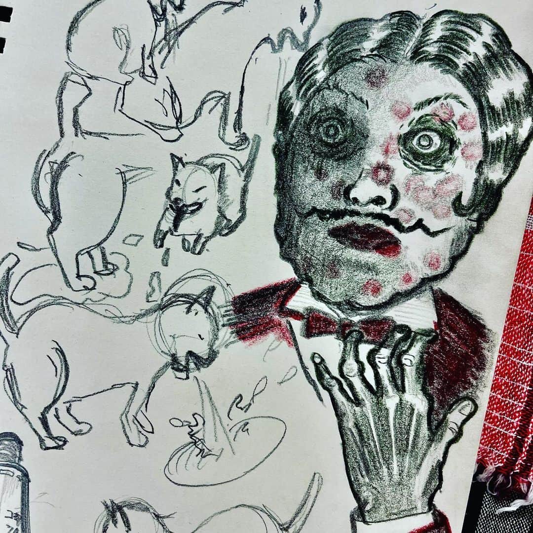池田有希子のインスタグラム：「私もう寝てください！！！  #illusration #doodling #pencildrawing #sketchbook」