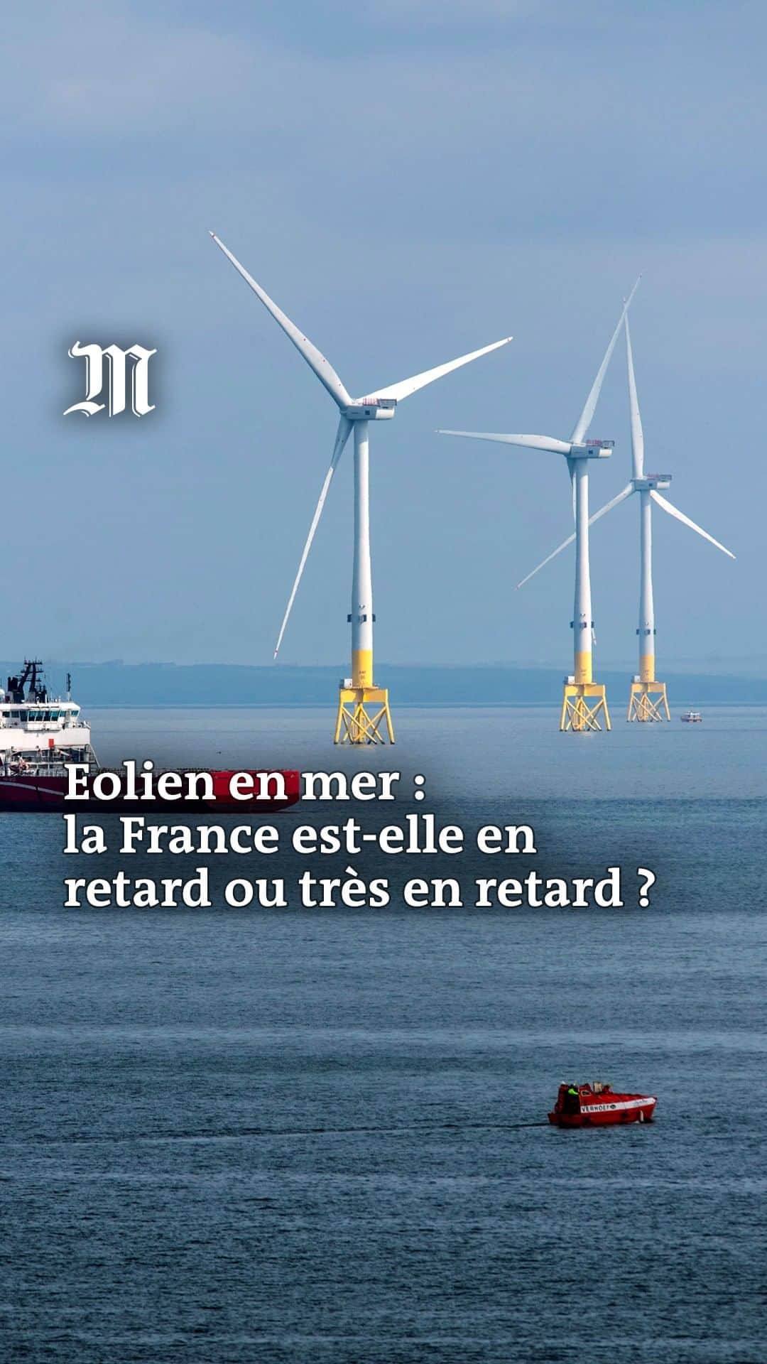 ルモンドのインスタグラム：「L'éolien en mer s'impose de plus en plus comme une un passage obligé pour la transition écologique. A votre avis, où en est la France ? Vidéo : @emilie_duh」