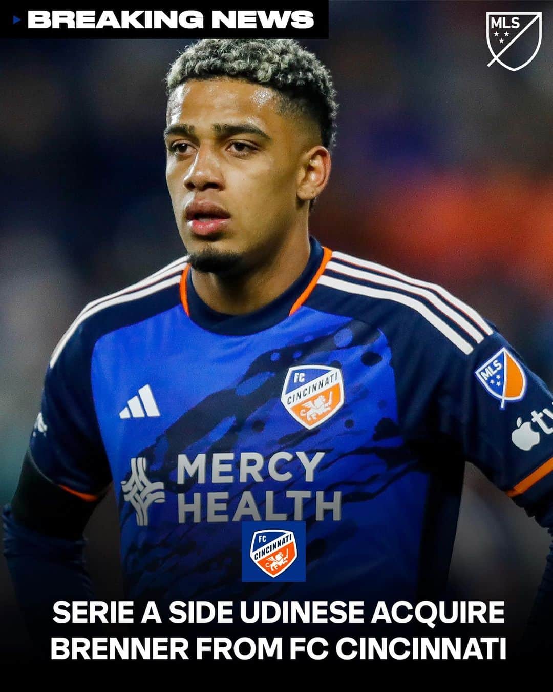 Major League Soccerのインスタグラム：「Brenner will remain with @fccincinnati before joining Serie A side @udinesecalcio in early July.   The 23-year-old Brazilian has scored 27 goals & recorded 8 assists in 72 games for @fccincinnati, including 18 goals last season. 🇧🇷」