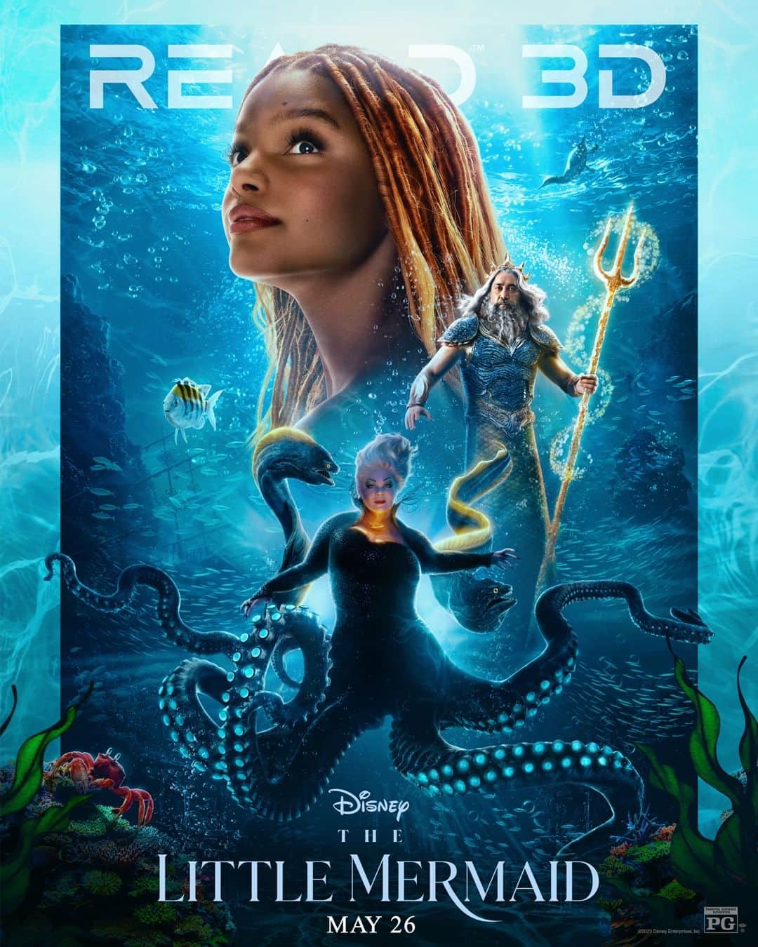 Walt Disney Studiosのインスタグラム：「The exclusive artwork for Disney’s #TheLittleMermaid has come ashore. Experience it in RealD 3D, in theaters May 26. Get tickets now.」