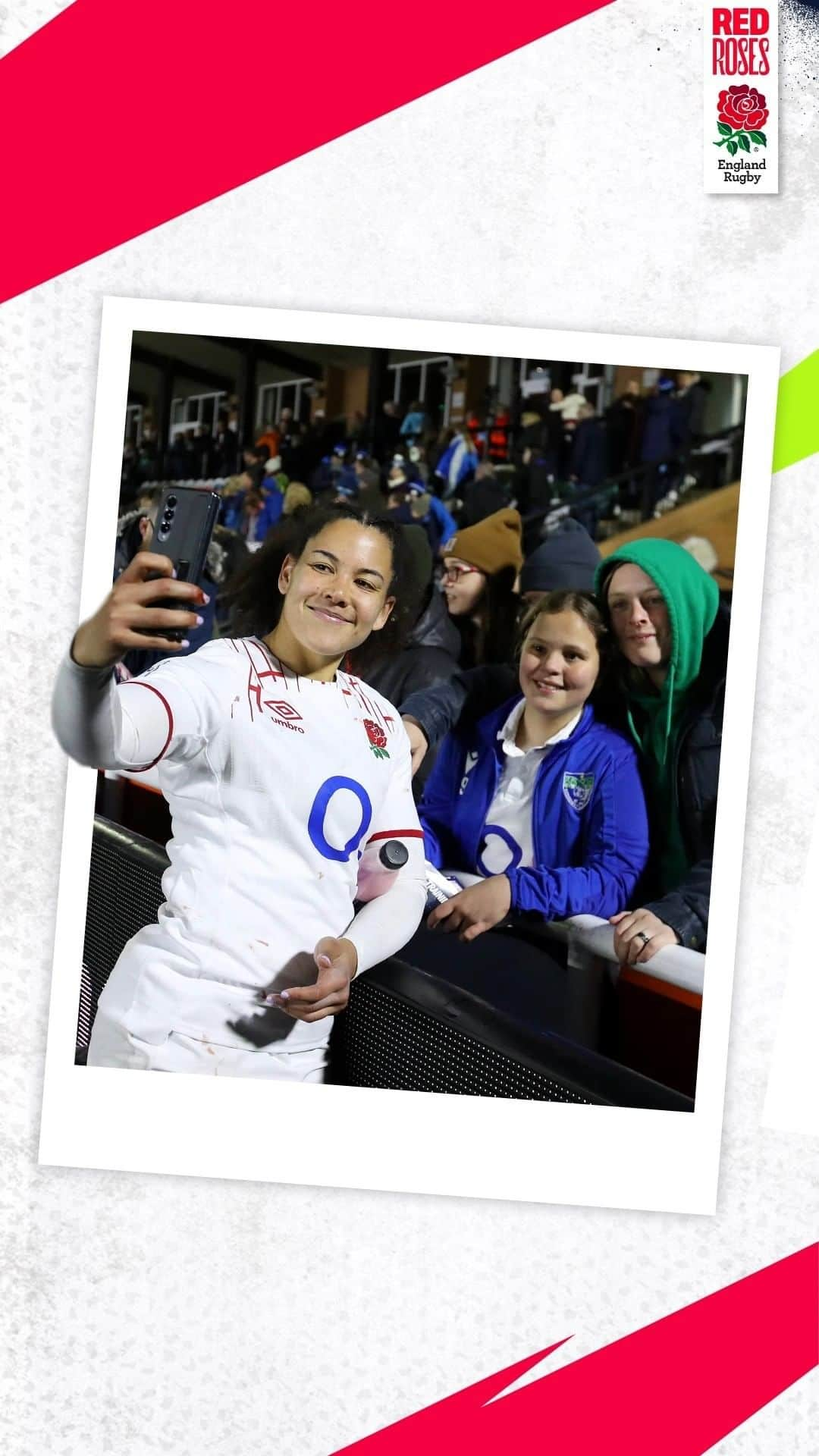 ラグビーイングランド代表のインスタグラム：「A try in every #TikTokW6N match ✅  This is @tatyanaheard12's time 🙌  #RedRoses」