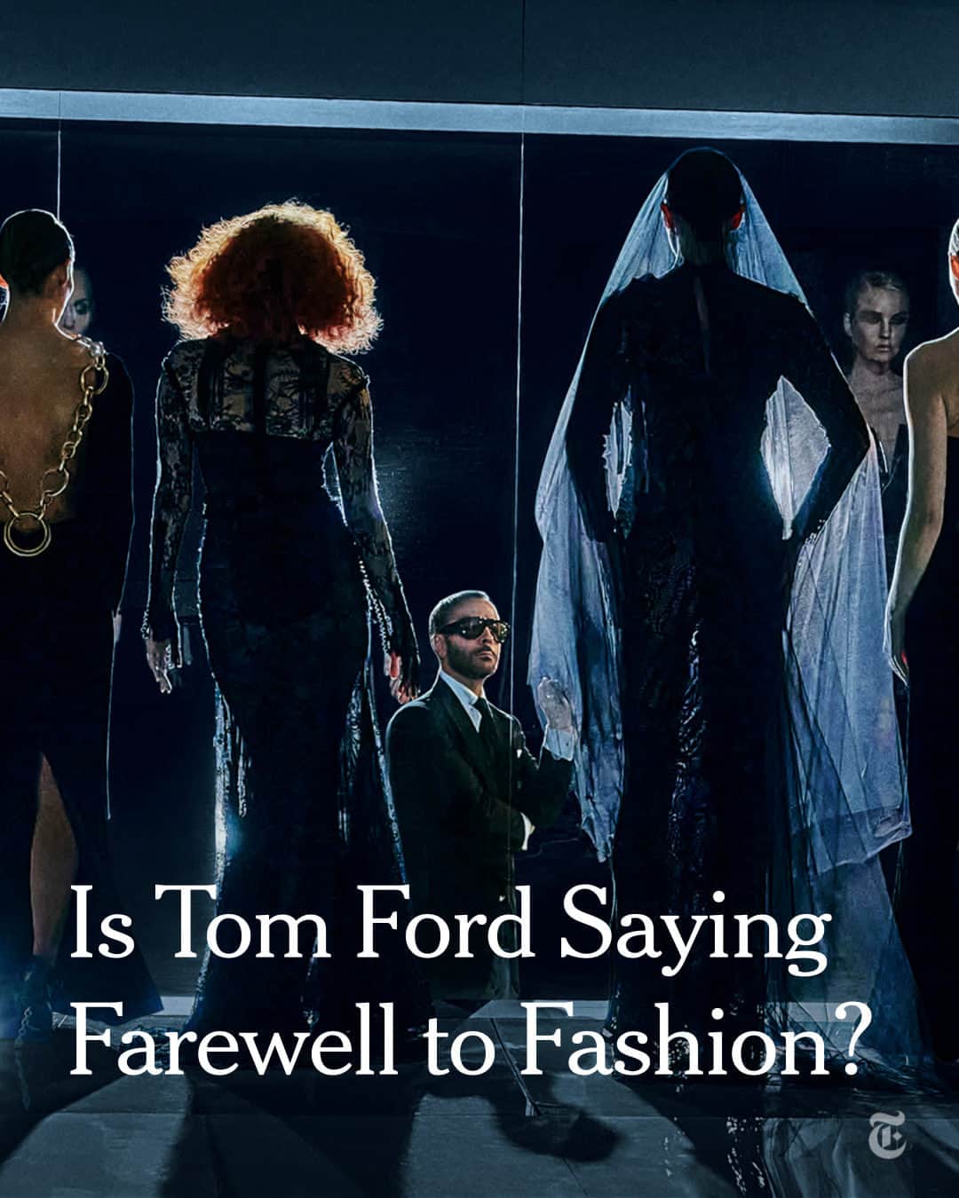 New York Times Fashionさんのインスタグラム写真 - (New York Times FashionInstagram)「Tom Ford dropped a surprise “final collection” (according to a news release) on Wednesday, in the form of three short videos featuring a bevy of supermodels. If he is truly leaving fashion, he leaves his brand with the videos, a legacy and a last implicit word.  Ford was the creative director at Gucci and Yves Saint Laurent before starting his namesake brand. Ford and his business partner, Domenico De Sole, sold the @tomford brand to Estée Lauder for almost $3 billion last year. The collection answered the question that had been hanging over the brand since its sale: Would Ford stay or go?  The videos feature Amber Valletta, Karlie Kloss, Karen Elson and Joan Smalls wearing archive designs from Ford’s last 13 years and variously writhing, strutting and otherwise emoting while trapped in a series of glass boxes. Outside, the designer himself, in signature dark suit, white shirt and dark glasses, walks by alone, barely visible in the dimness, occasionally pausing to lift a hand and direct.  It made for an oddly subdued exit for a man who once stood astride fashion like a stubbled colossus, writes chief fashion critic @vvfriedman, and who did more than anyone else to mothball the old idea of a designer and shepherd in the era of the creative director.  Read more about Ford’s surprise collection at the link in bio. Photos by Steven Klein, via Tom Ford」4月27日 2時45分 - nytstyle
