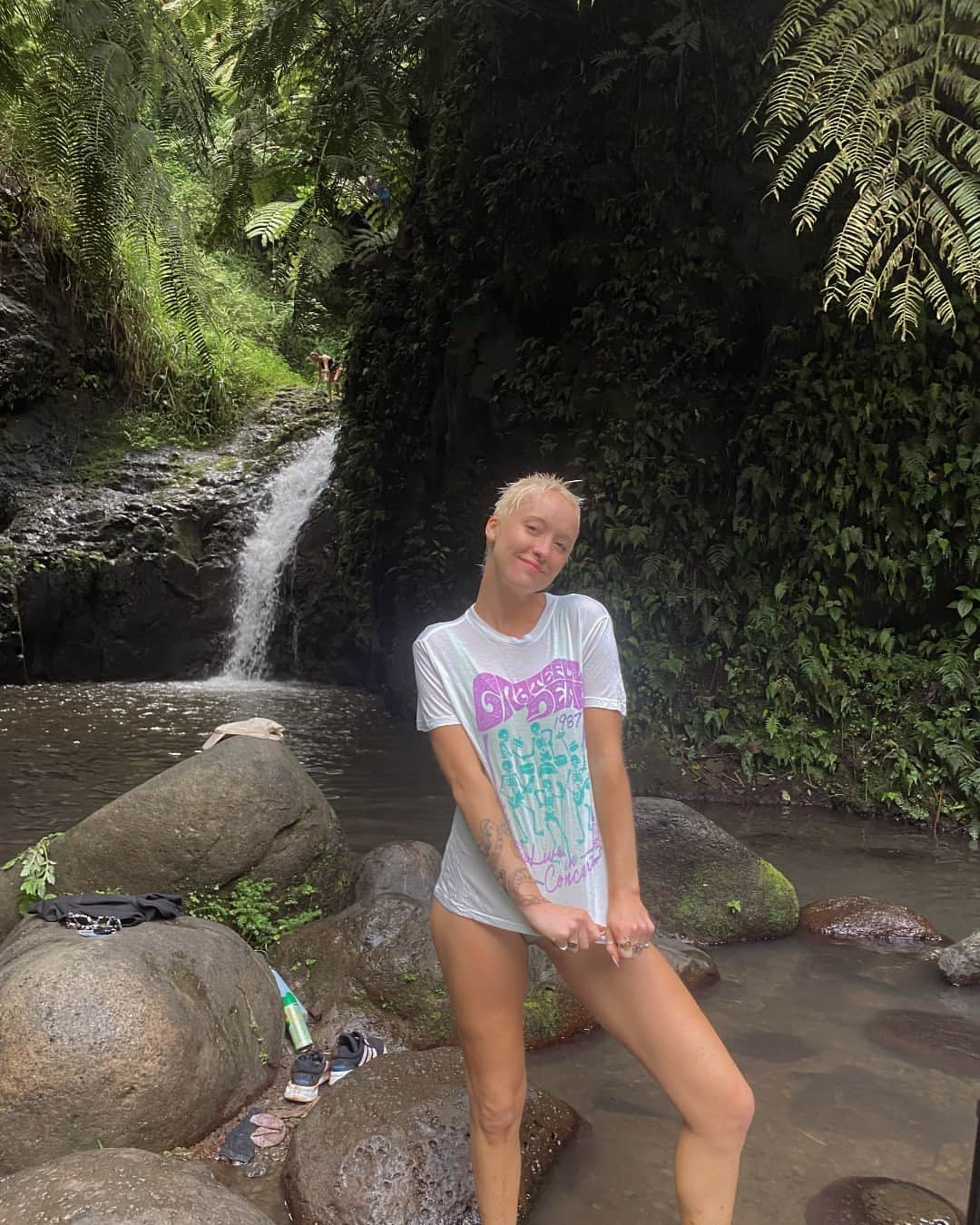 ジャンクフードのインスタグラム：「you know what they say about waterfalls... don't go chasing 'em! but if you do wear our tees #junkfoodclothing」