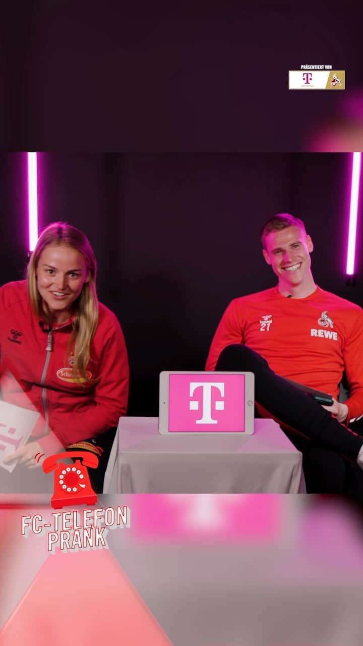 1.FCケルンのインスタグラム：「Lena Uebach dachte, Steffen Tigges hätte Geburtstag – hatte er aber nicht 😂   Die neue Folge des FC-Telefonpranks sorgt für große Lacher und stellt Rekorde auf. 📺 Link zur kompletten Folge gibts in der Story.  _____ Der #effzeh-Telefonprank wird präsentiert von @deutschetelekom」