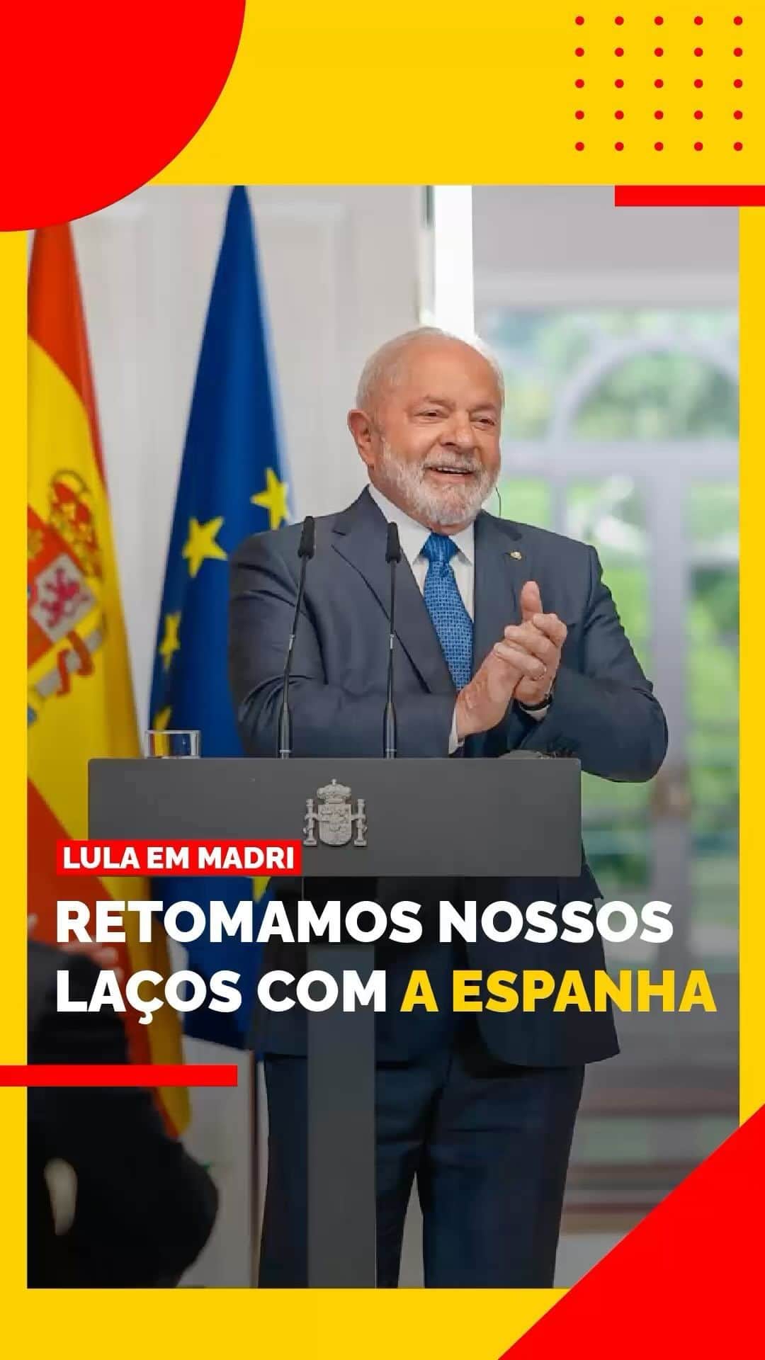 のインスタグラム：「A Espanha é o segundo maior parceiro do Brasil, o segundo país investidor, com mais de mil empresas no nosso país.   Queremos mostrar ao mundo outra vez que é possível acabar com a fome. A fome não é um fenômeno da natureza. A fome é um fenômeno da falta de capacidade dos governantes do planeta Terra. Todos os países poderão acabar com a fome, se todos os países colocarem o pobre dentro do orçamento.  🎥 @ricardostuckert」