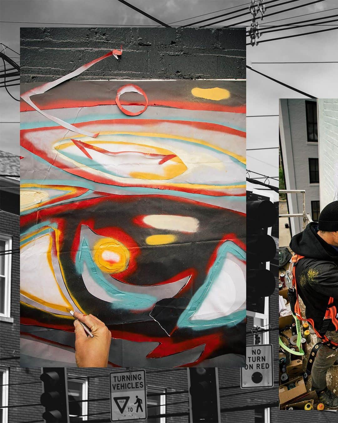 Shepard Faireyのインスタグラム：「Progress from Louisville! Photos by @jonathanfurlong. I will be at the Outside Influence group show later, presented by @guerillaone & @artistsfortrauma. Stay tuned for the final Muhammad Ali mural shot! –Shepard」