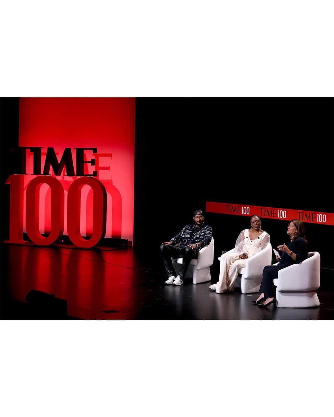 カーメロ・アンソニーさんのインスタグラム写真 - (カーメロ・アンソニーInstagram)「Listen first. Then use your voice to make an impact.   Honored to speak at the #TIME100 Summit with @nnekaogwumike & @alexanderlizzy about equity and inclusion.」4月27日 4時25分 - carmeloanthony