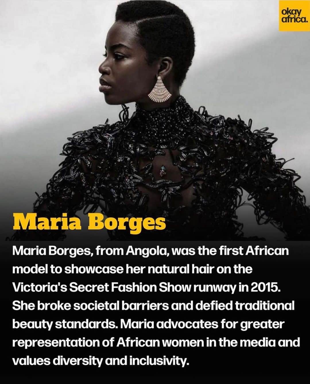 マリア・ボルゴのインスタグラム：「🖤🧬 #thanksokayafrica」