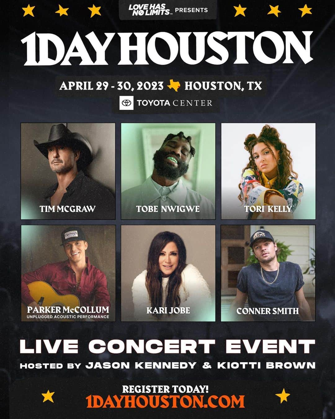 カリ・ジョブのインスタグラム：「HOUSTON! Join me for an amazing night April 30 at the Toyota Center! This event is exclusively for 1DayHouston volunteers and YOU can sign up to serve. I’m so excited to join together to impact the community and celebrate with a night of music afterward! For more information, visit 1DayHouston.com. See you there!!! 🙌🏼」