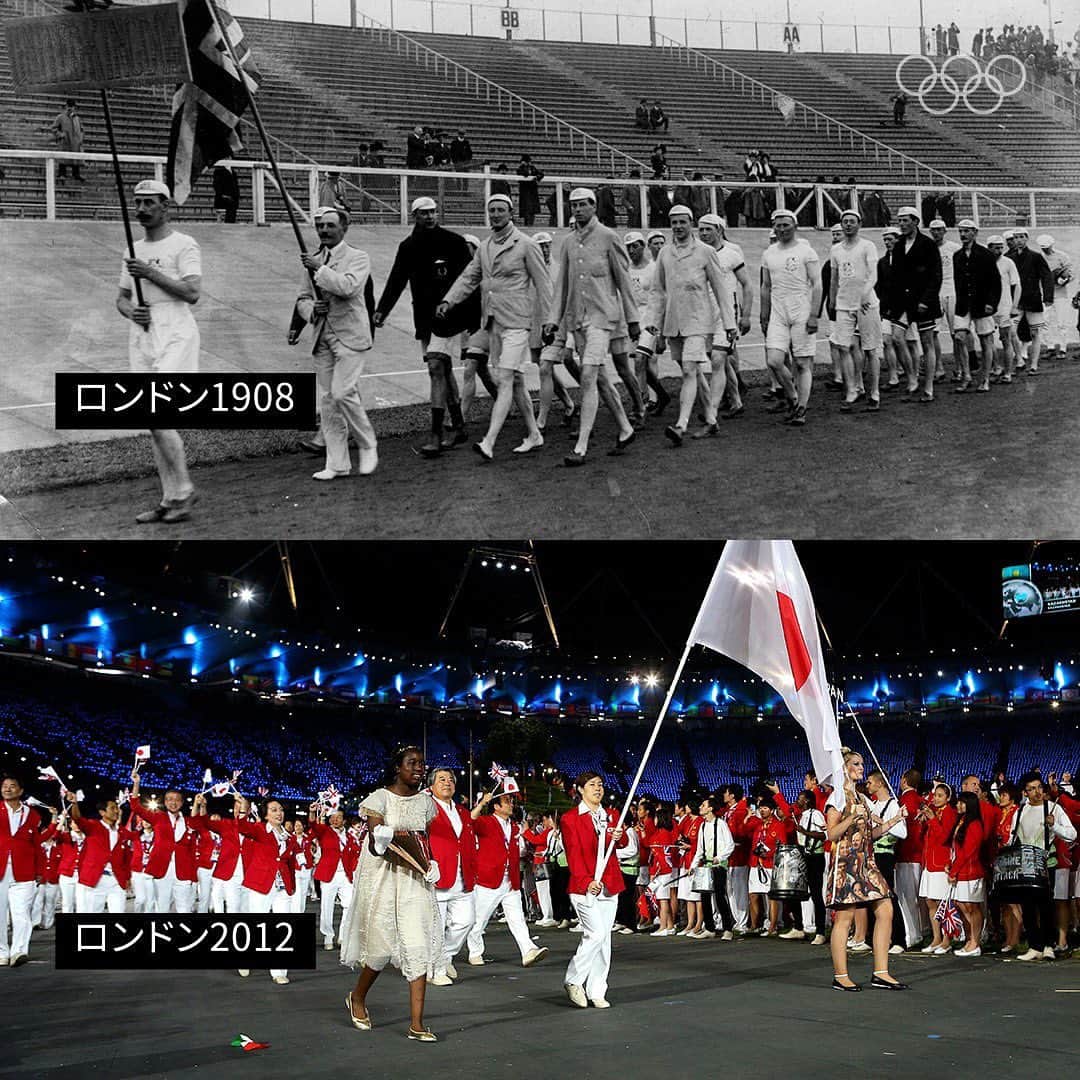 国際オリンピック委員会さんのインスタグラム写真 - (国際オリンピック委員会Instagram)「115年前の今日、#ロンドン1908 の開会式が行われました🎊  約100年後に行われた #ロンドン2012 の写真📷と比べてみましょう🧐  #オリンピック」4月27日 10時02分 - gorin