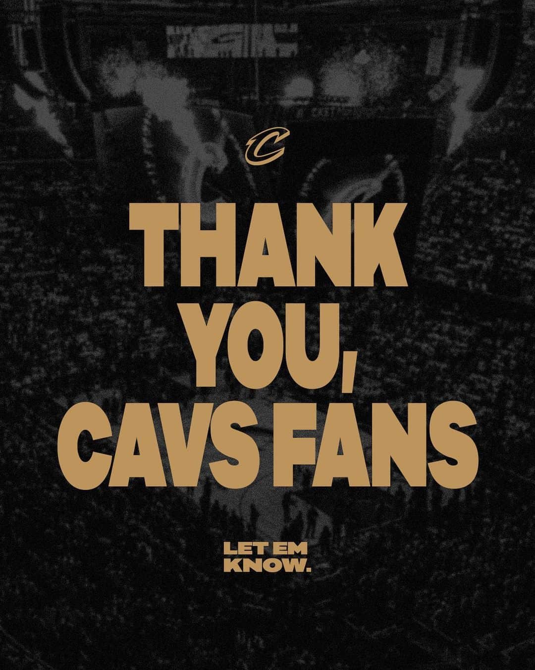 キャブスのインスタグラム：「Thanks for Letting ‘Em Know all season with us, Cavs fans. We feel your love and support. We can’t wait to do it all again next year. 💛❤️ #LetEmKnow」
