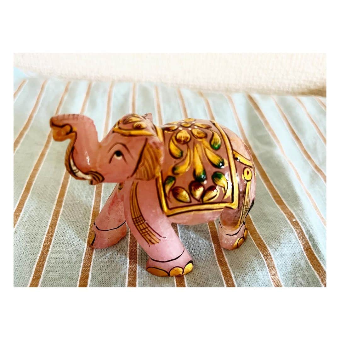 阿部洋子さんのインスタグラム写真 - (阿部洋子Instagram)「🐘🌟🐘  象がすき‎🤍  象の置物見つけるとついつい買っちゃう ガネーシャも見つけると、以下同文  コレは、ローズクォーツで出来てるらしい𓂃𓃰  #new  #elephant  #rosequartz   #गणेश  #gaṇeśa #ganesa」4月27日 10時48分 - hirocoring