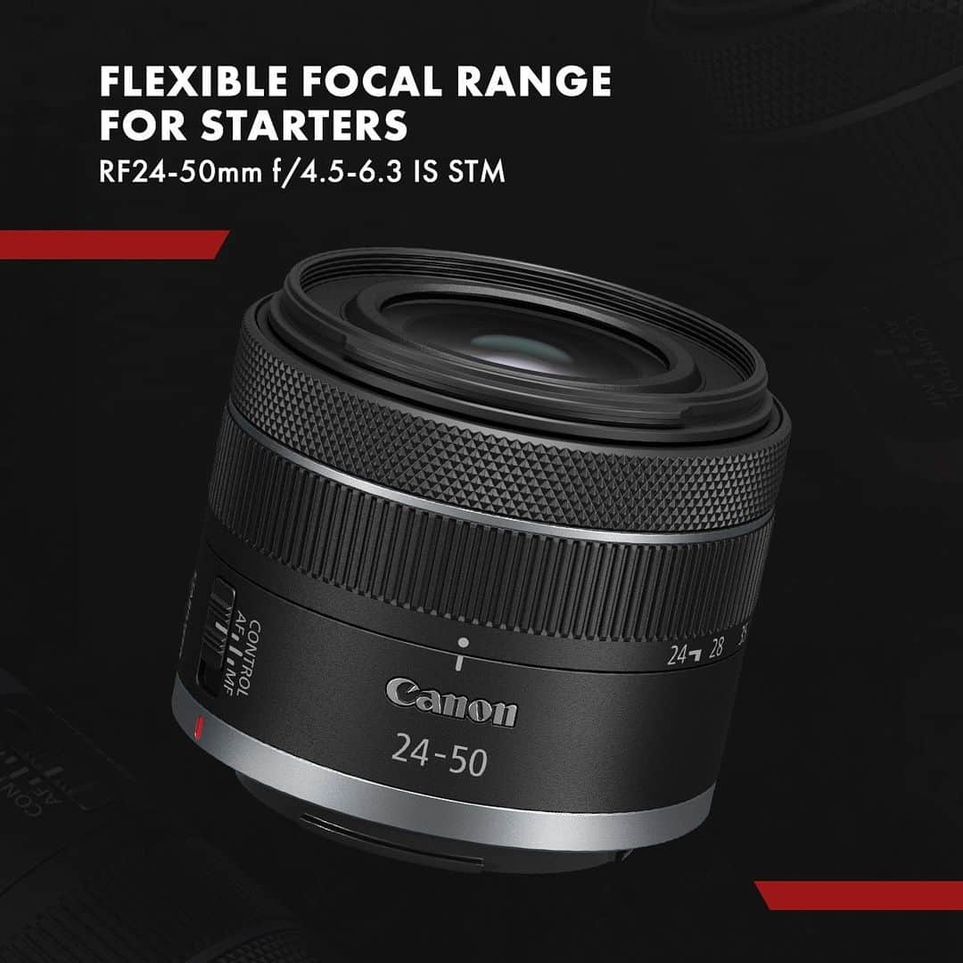 Canon Asiaのインスタグラム：「Enjoy a wealth of 📸 options with the versatile focal range of the RF24-50mm f/4.5-6.3 IS STM! Between the 24mm and 50mm focal lengths, going from wide-angle shots to dynamic portraits has never been easier.  Coming in at approximately 58mm in length (fully retracted) and only 210g in weight, the RF24-50mm f/4.5-6.3 IS STM is a choice pick for photographers looking for a lightweight 🔭 lens for everyday shoots.  Click on our link in bio to find out more about the RF24-50mm f/4.5-6.3 IS STM! - #TeamCanon #CanonAsia #CanonPhotography #CanonPhoto #CanonImages #CanonEOSR #Mirrorless #CanonLens #CanonColourScience #IAmCanon」