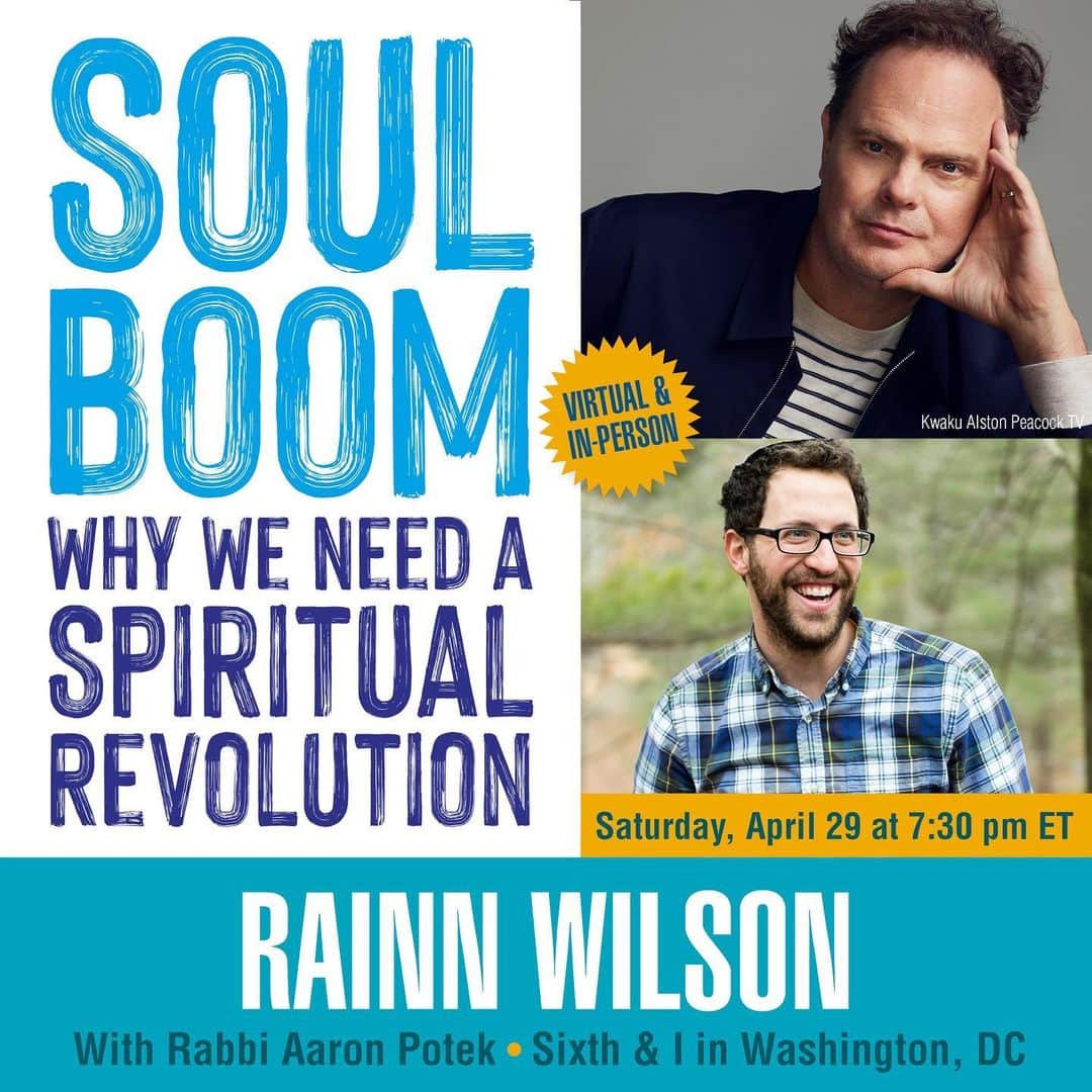 レイン・ウィルソンのインスタグラム：「Washington DC!!! Maryland! VIRGINIA!!!! I hope to see you on Saturday! Come on by! @Soulboom talk PLUS hilarity. https://www.sixthandi.org/event/rainn-wilson/ @sixthandi」